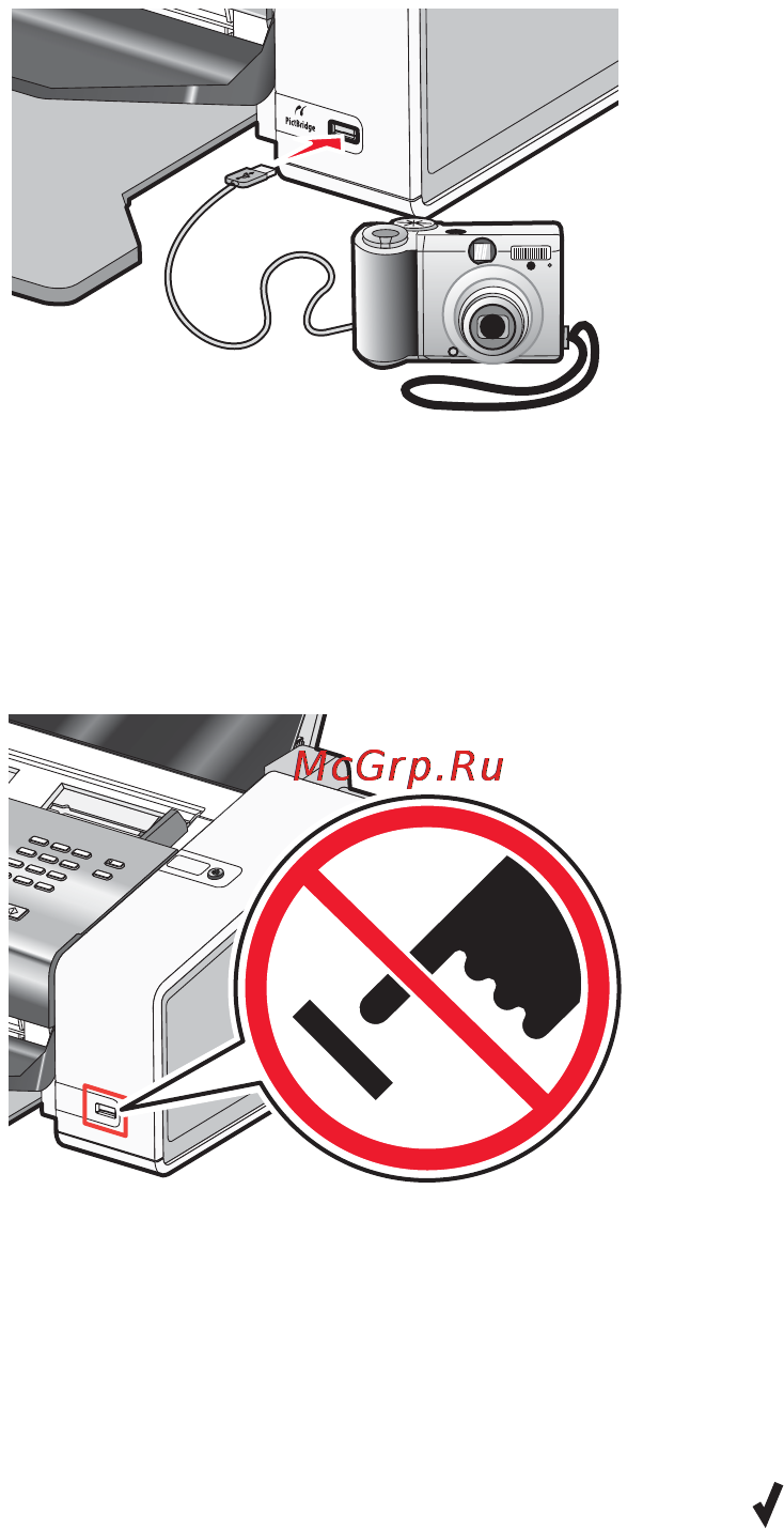 Lexmark X5070 [102/184] Использование pictbridge совместимой цифровой камеры для управления печатью фотографий