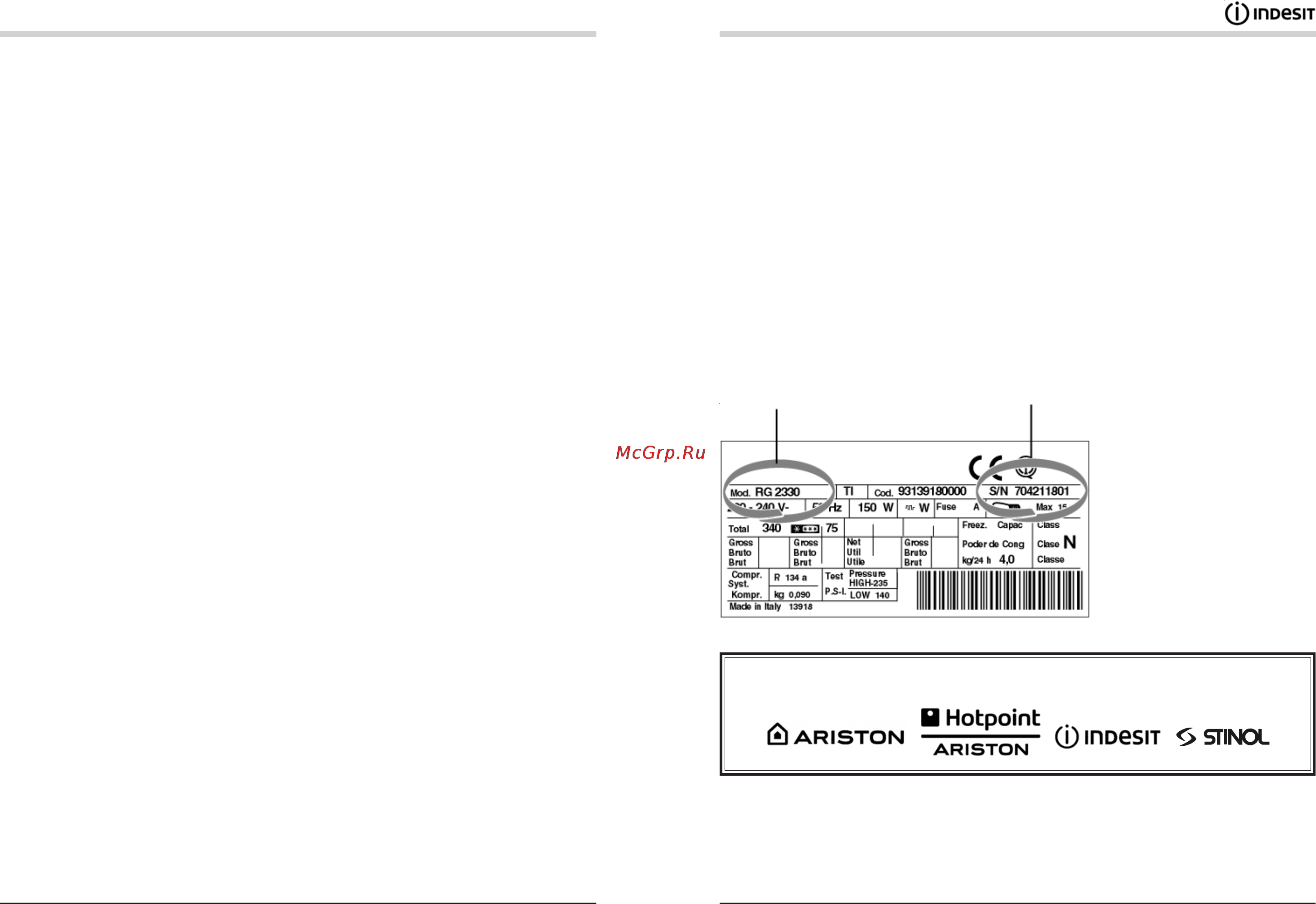 Indesit BAN 35 FNF D [10/12] H hotpoint