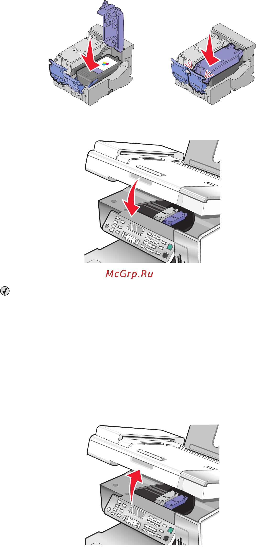 Lexmark X5495 [132/218] Извлечение использованного картриджа