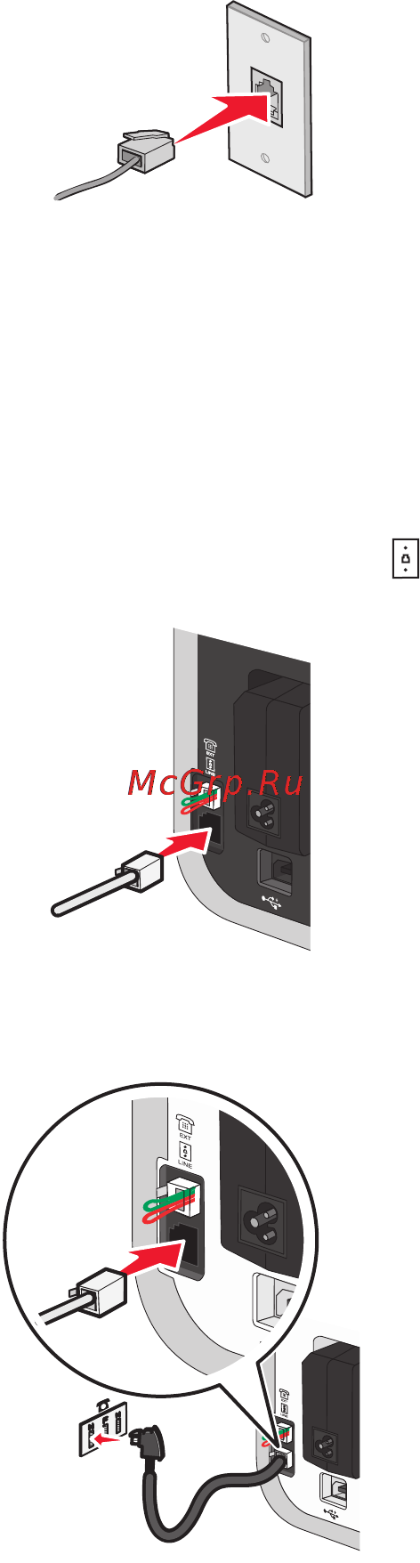 Lexmark X5690 [45/187] Подключение напрямую к телефонной розетке в германии