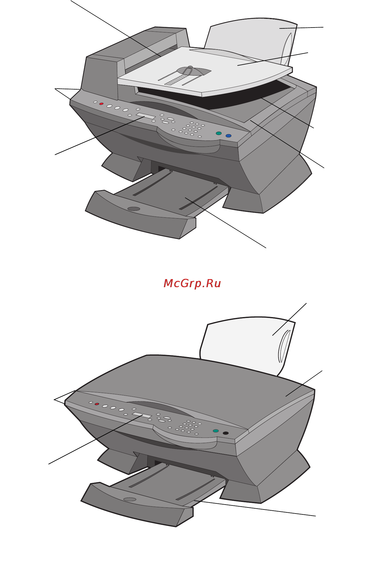 Lexmark X6170 [16/121] Lexmark x6100 series без устройства автоматической подачи
