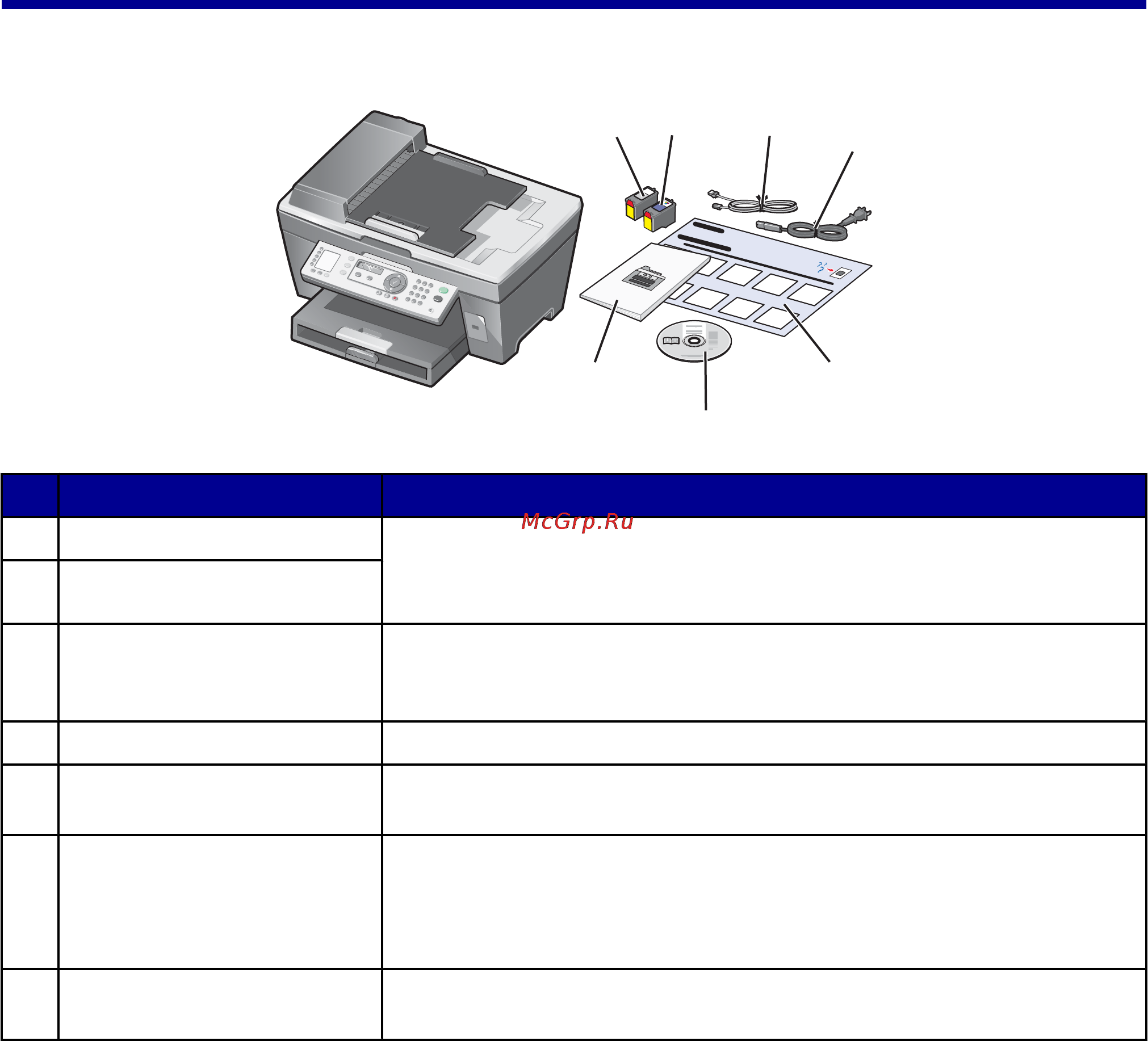 Lexmark X7350 [11/119] Проверка комплекта поставки