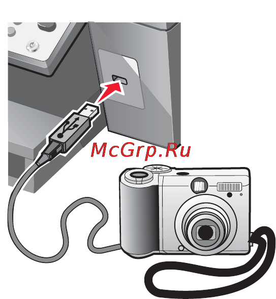 Lexmark X7350 [68/119] Использование pictbridge совместимой цифровой камеры для управления печатью фотографий