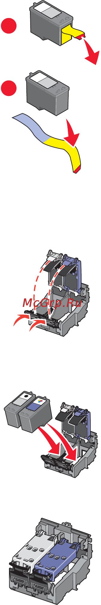 Lexmark X7350 [75/119] Установка картриджей