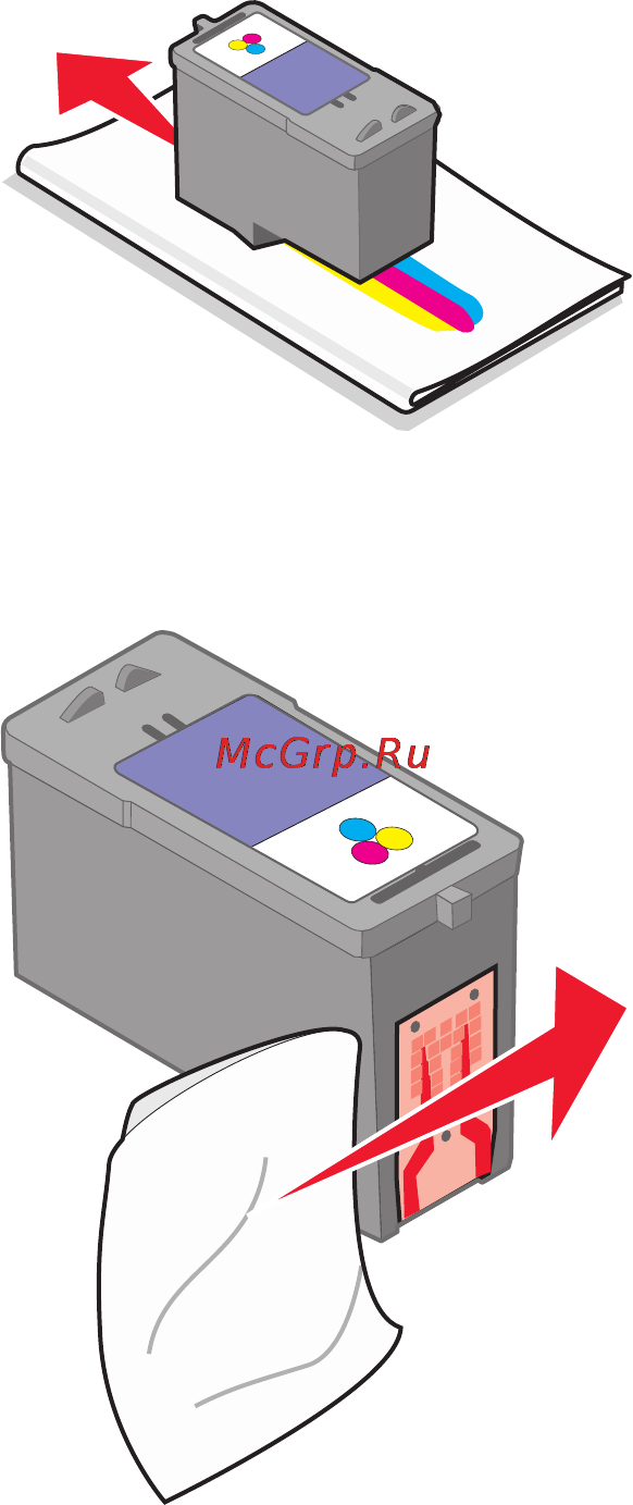 Lexmark X7675 [140/198] Протирка сопел и контактов картриджей