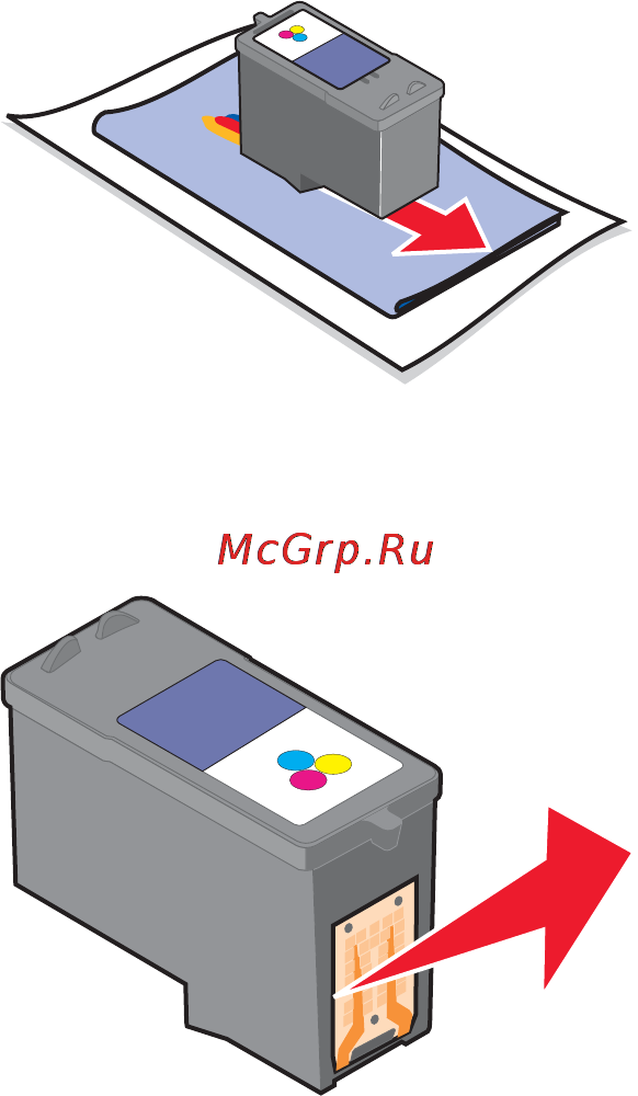 Lexmark X8350 [104/148] Протирка сопел и контактов картриджей