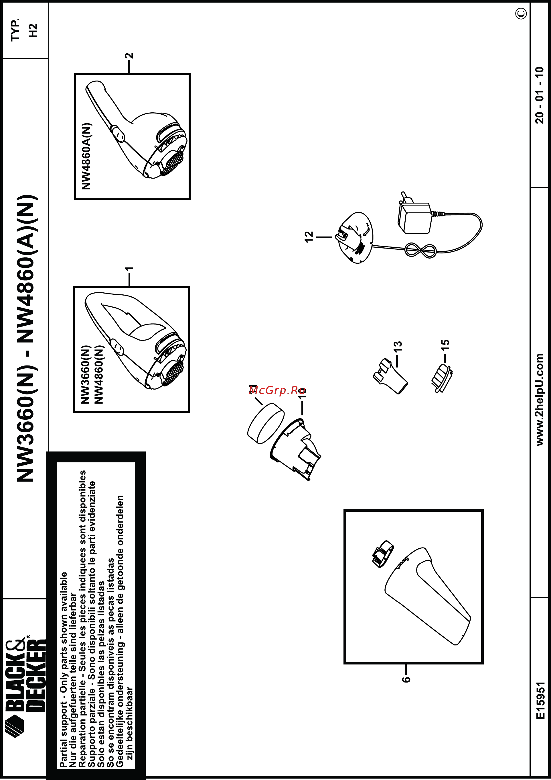 Black & Decker NW4860N Инструкция по эксплуатации онлайн [9/10] 57309