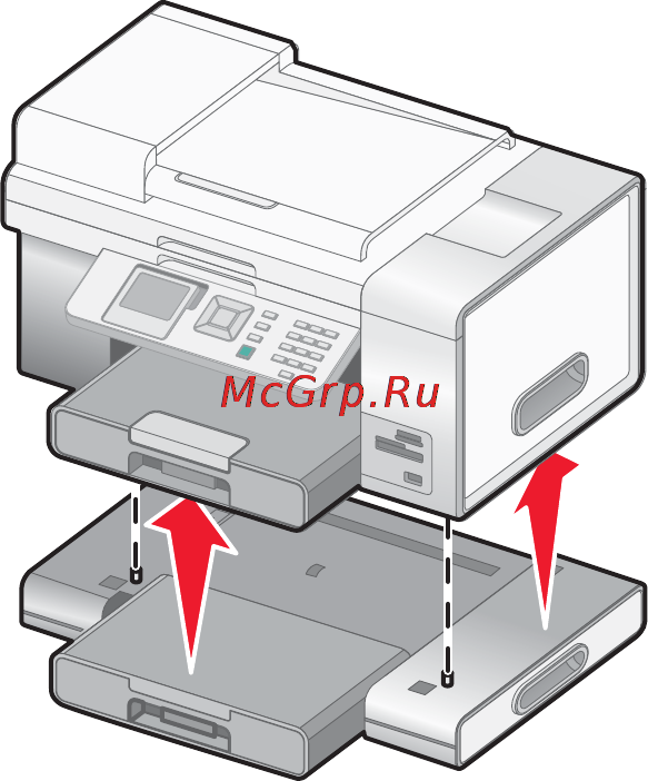 Lexmark X9350 [162/222] Снятие принтера с лотка 2