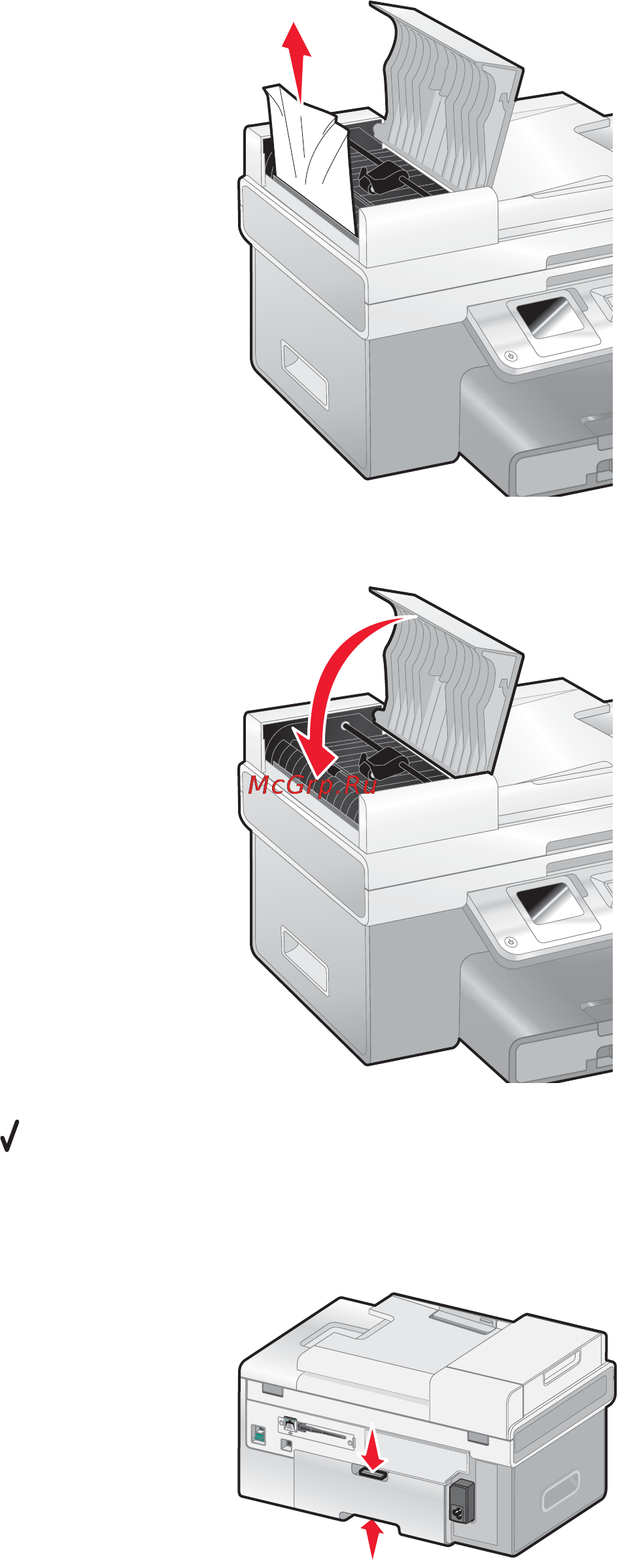 Lexmark X9350 [189/222] Застревание бумаги в модуле дуплекса