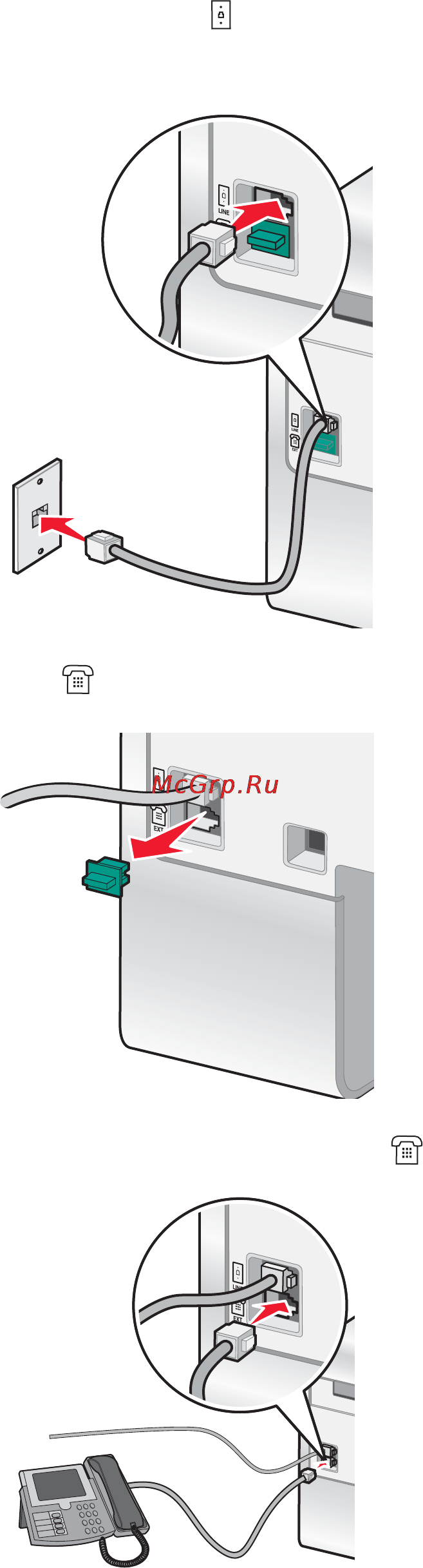 Lexmark X9350 [26/222] Подключение к автоответчику