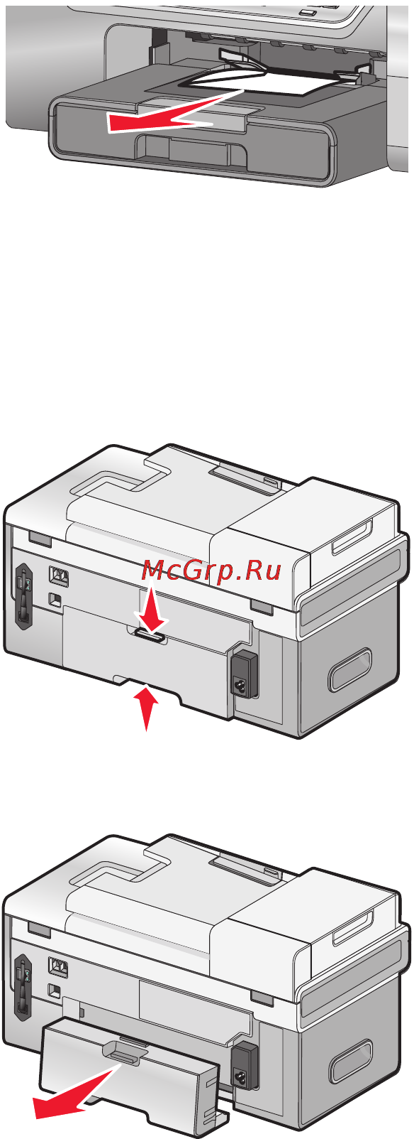 Lexmark X9575 [260/321] Застревание бумаги в устройстве для подачи небольших материалов