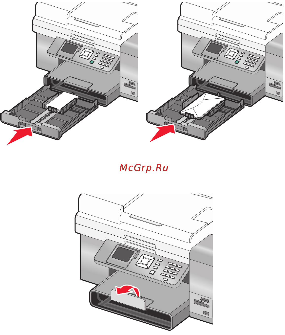 Lexmark X9575 [84/321] Загрузка наклеек в лоток 1