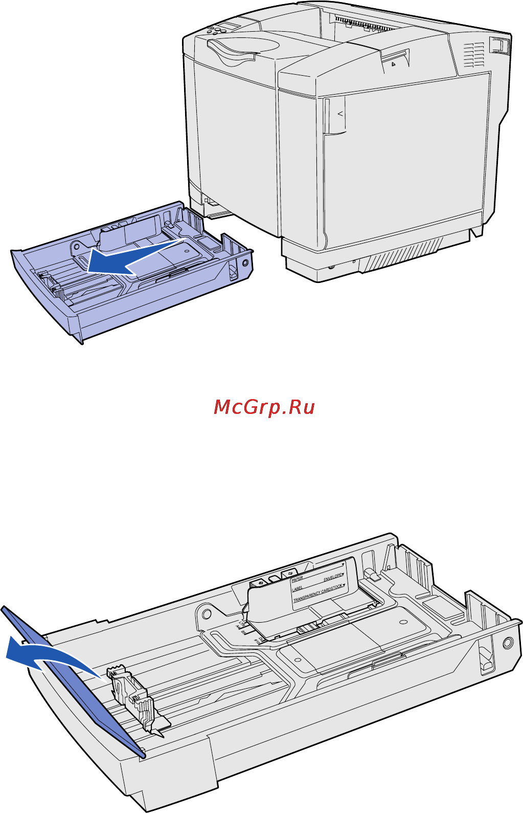 Lexmark C510 [37/266] Загрузка лотков