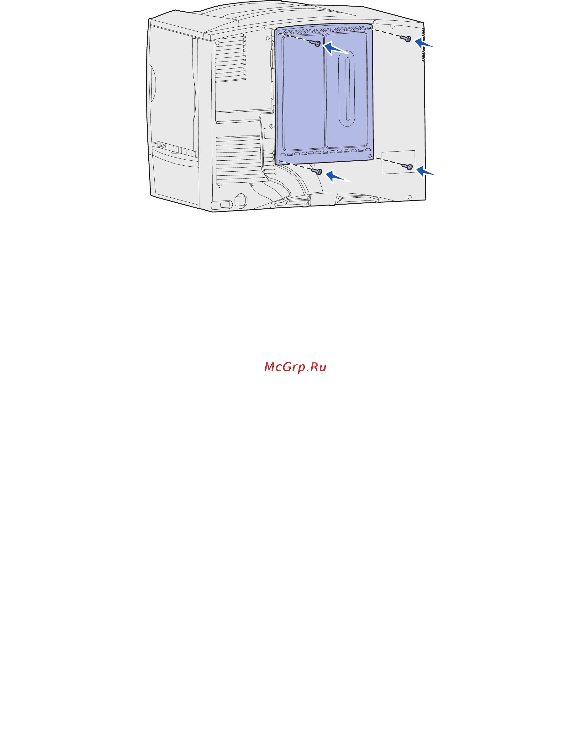 Lexmark C760 [134/165] Установка на место крышки доступа к системной плате
