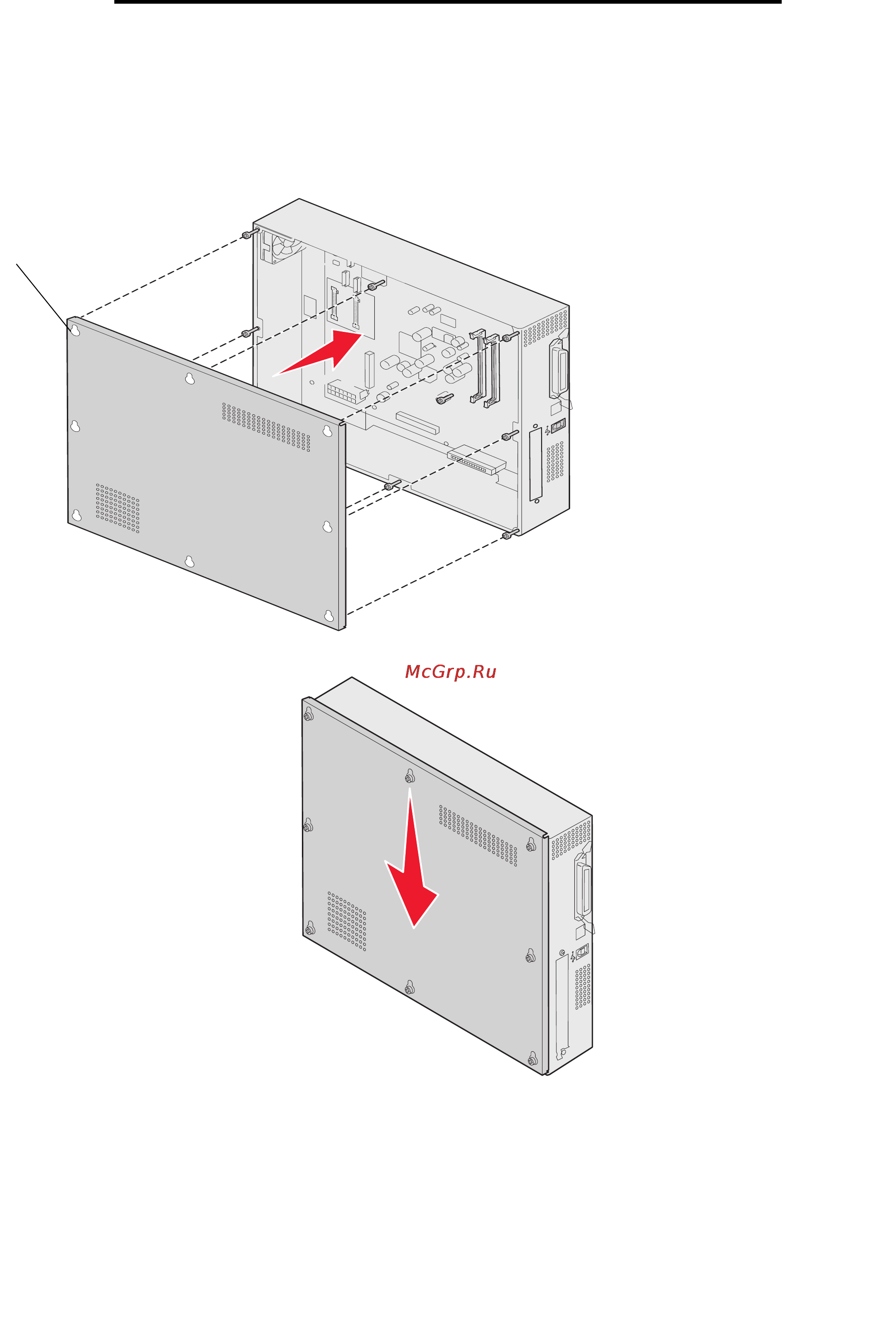 Lexmark C920 [36/188] Установка на место крышки доступа к системной плате