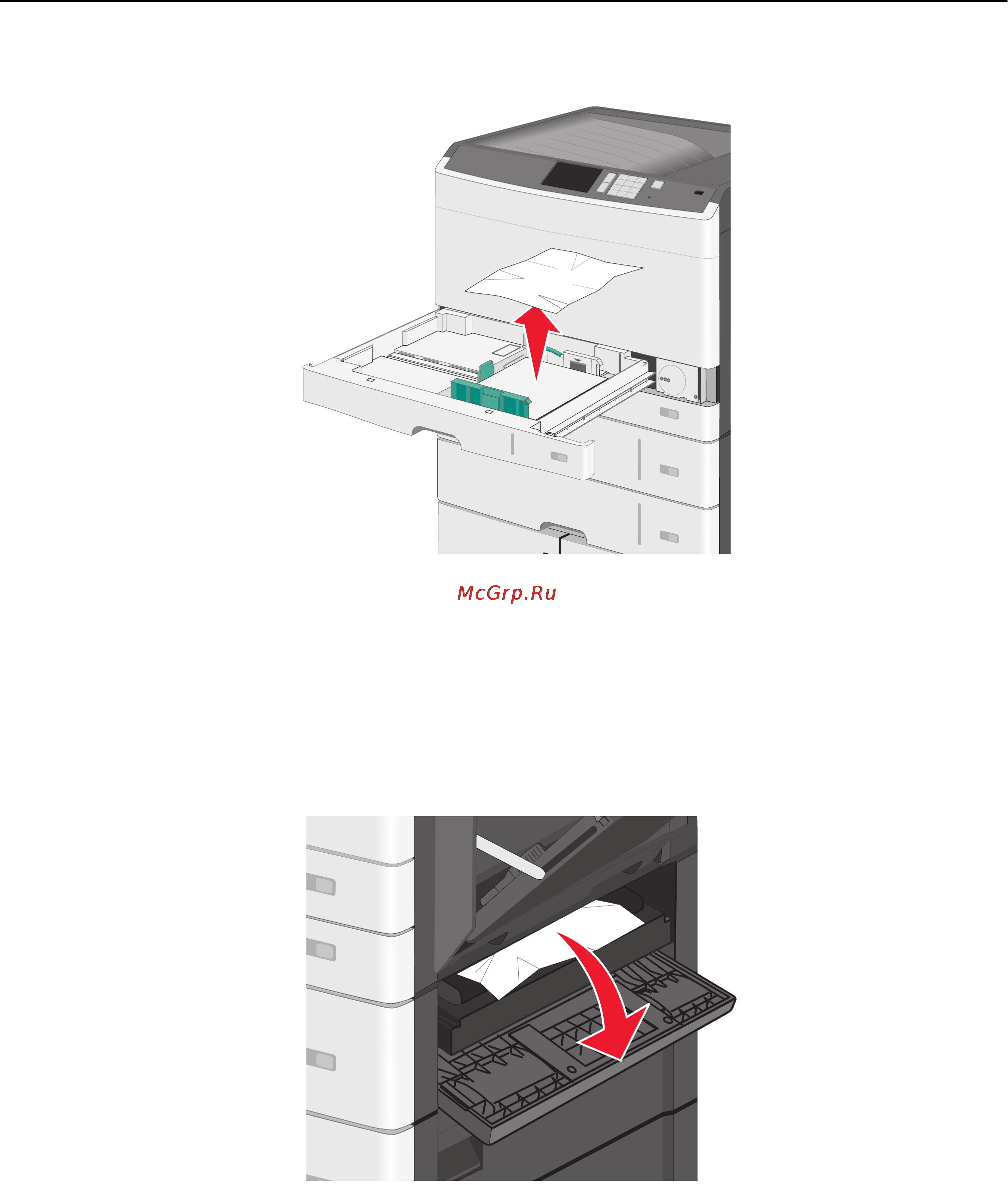 Lexmark C925 [182/239] Замятие бумаги в одном из дополнительных лотков
