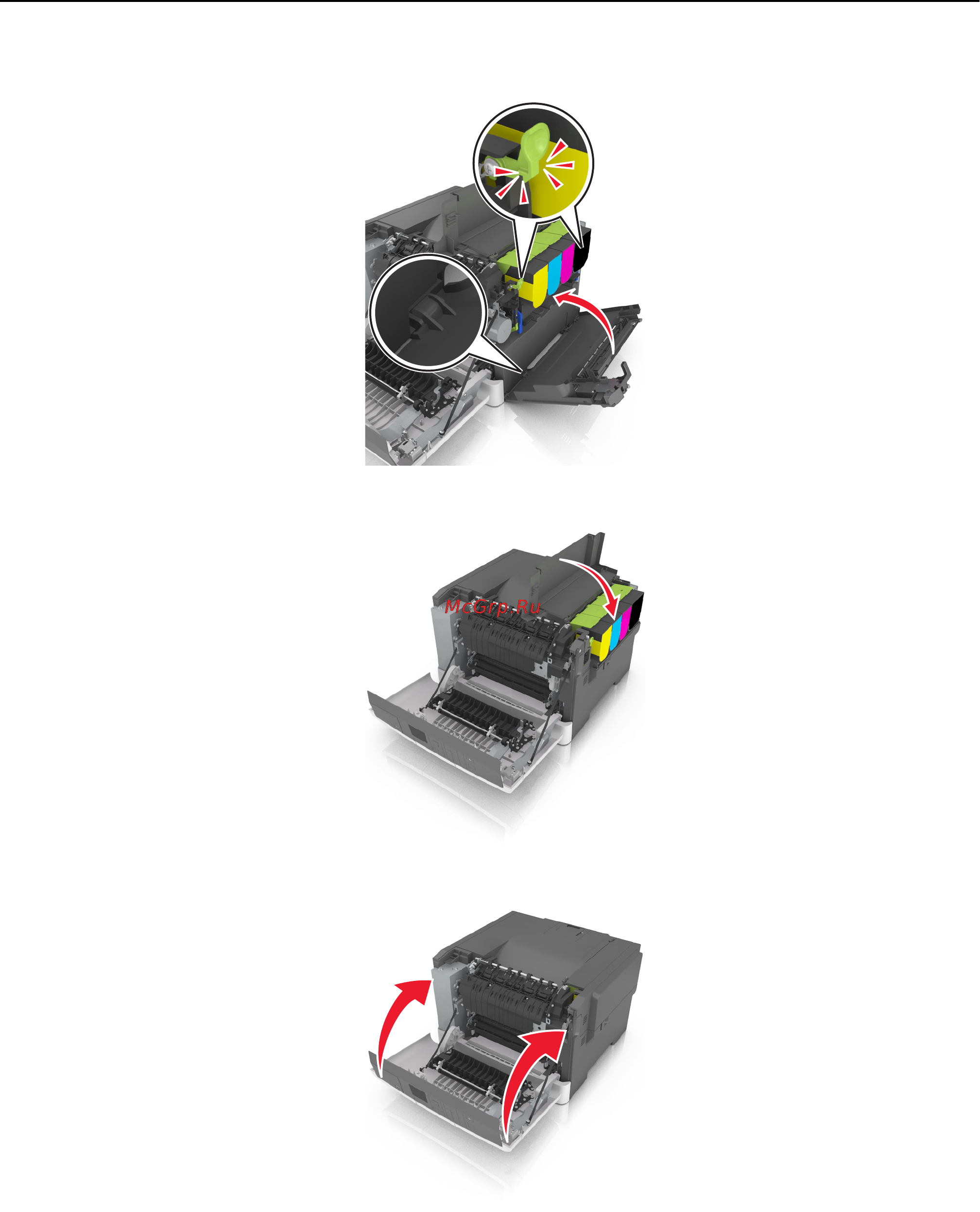 Lexmark CS410 [124/233] Замена черного и цветного формирователей изображения