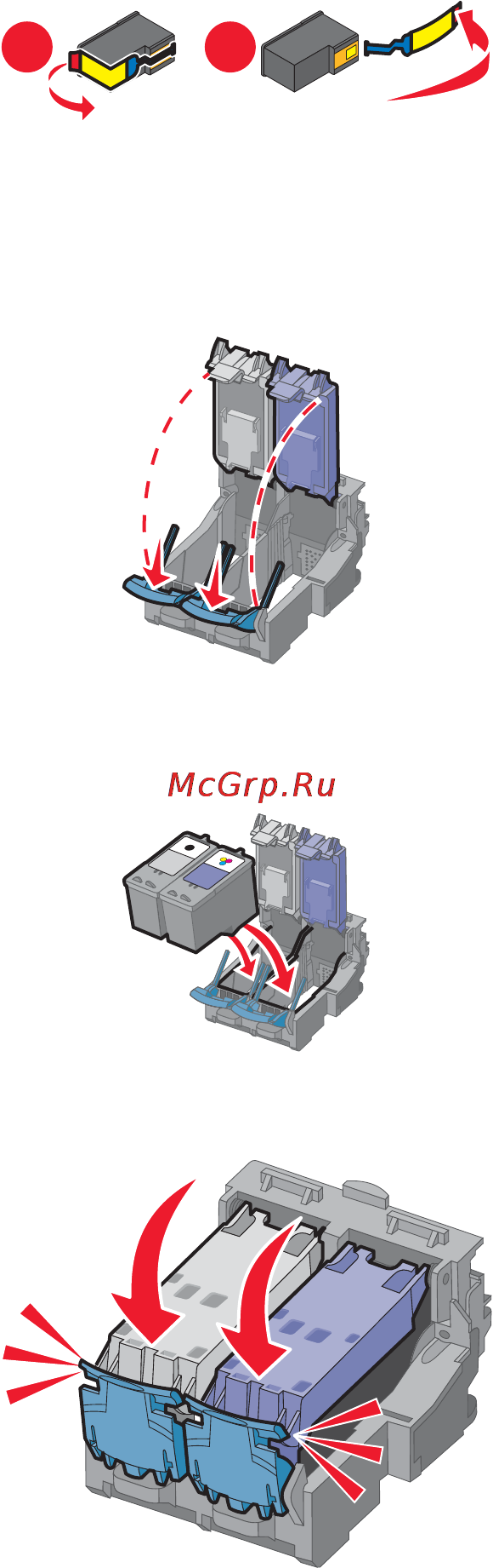 Lexmark Z1300 [33/55] Установка картриджей