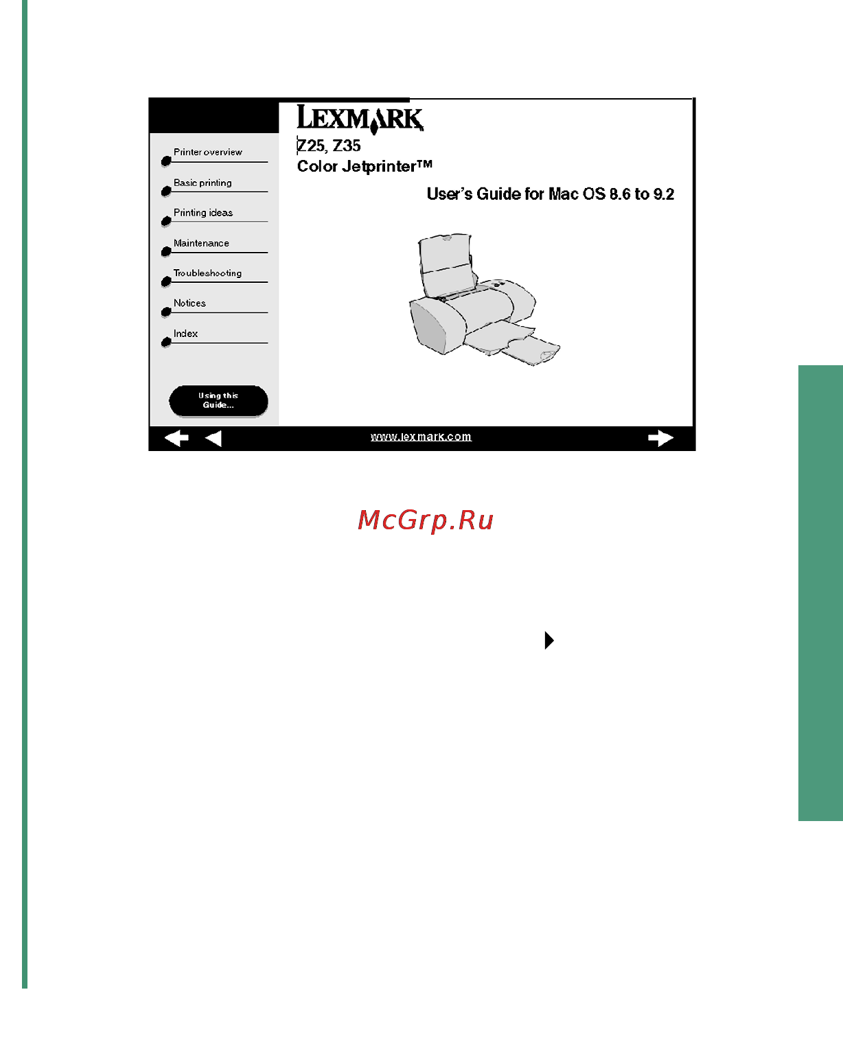 Lexmark Z25 Color Jetprinter [15/23] Печать в системе mac os 8 9