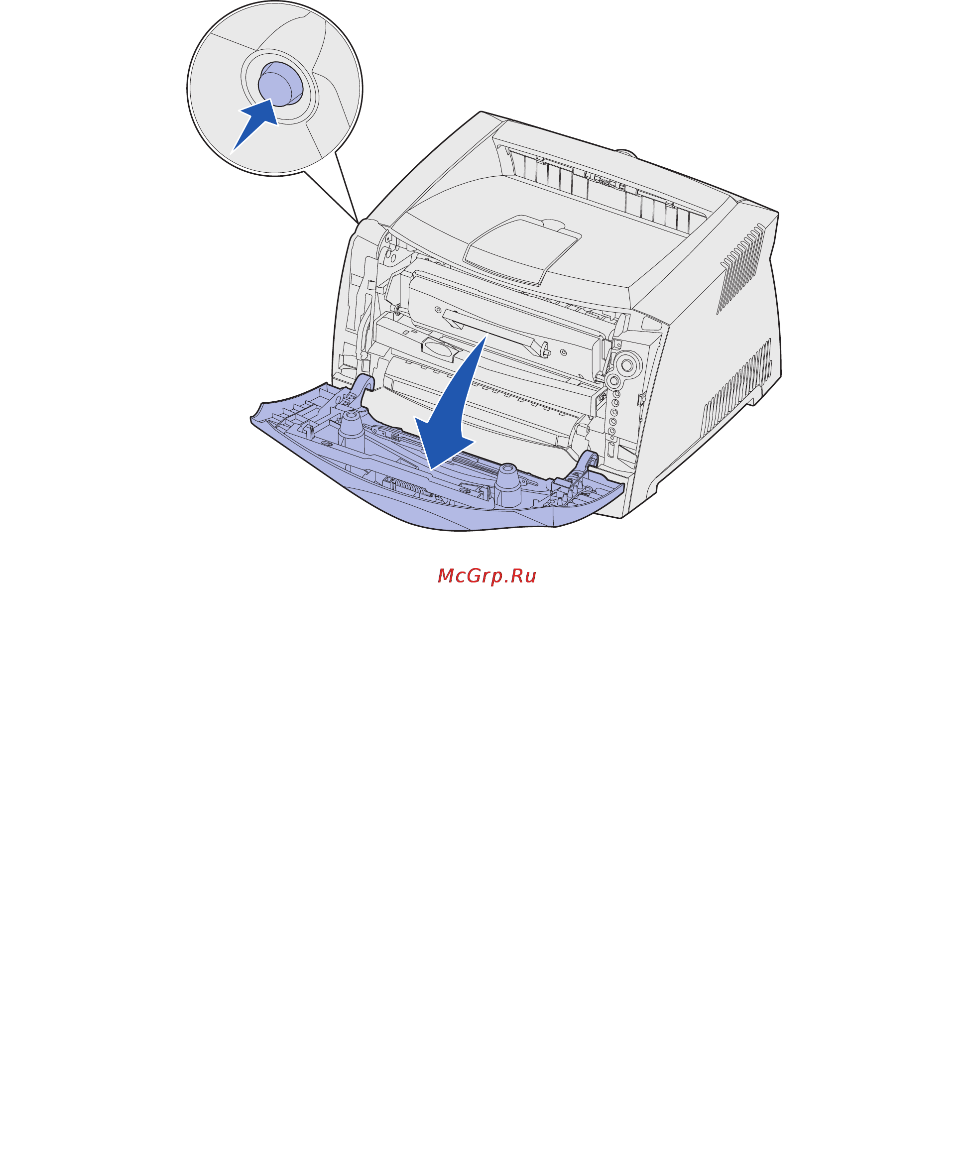 Lexmark E232 [127/133] Как выполнить чистку линз печатающей головки