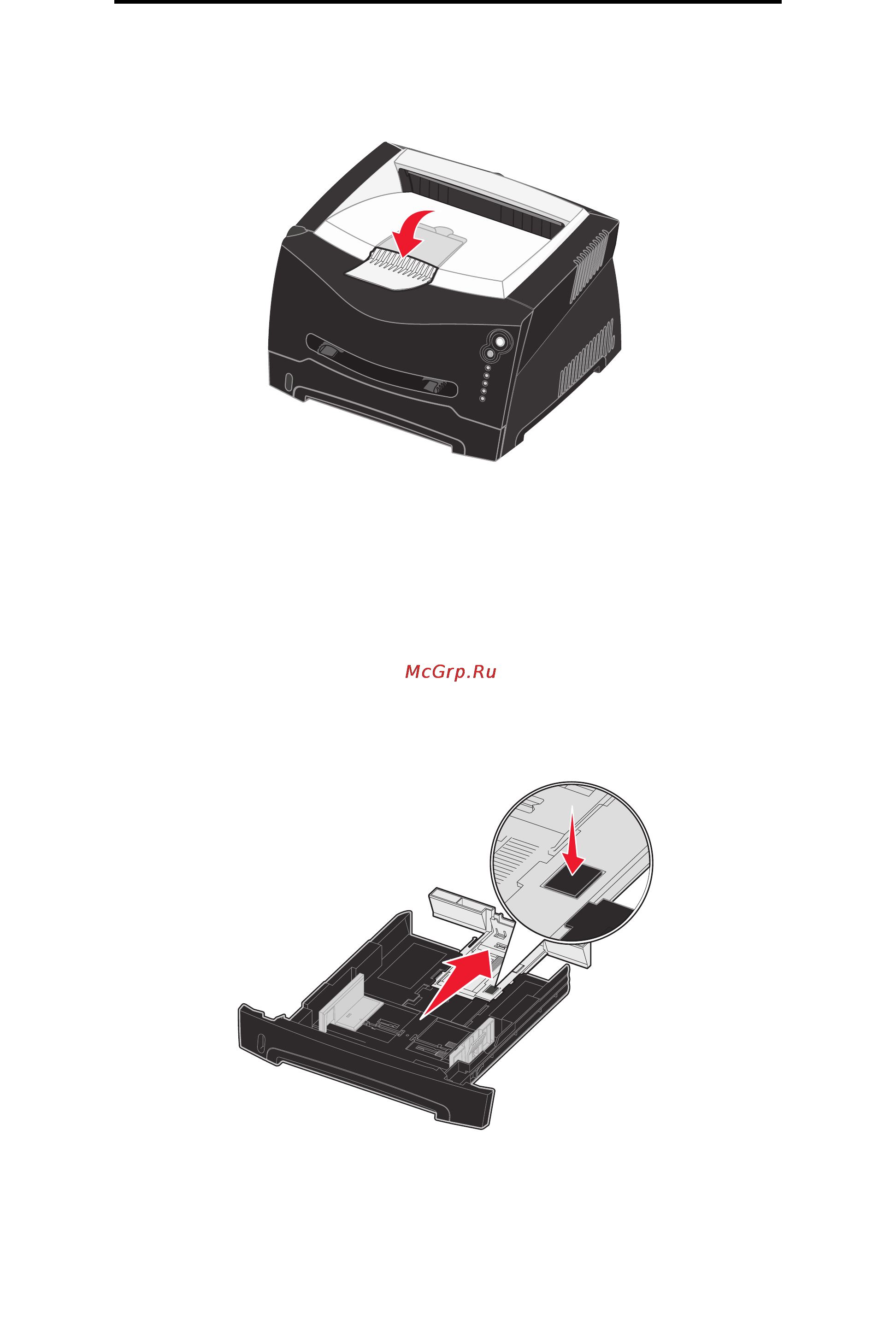 Lexmark E240 [33/114] Увеличение длины лотка для бумаги форматов legal или folio