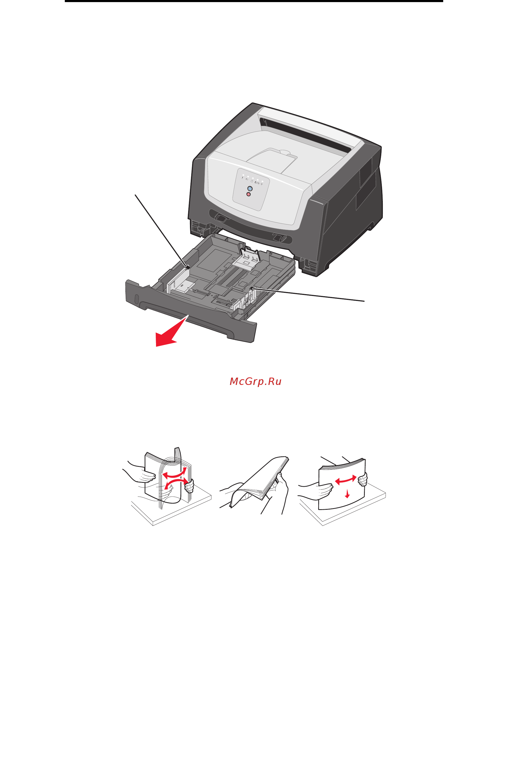 Lexmark E250dn [53/107] Загрузка в лоток на 250 листов