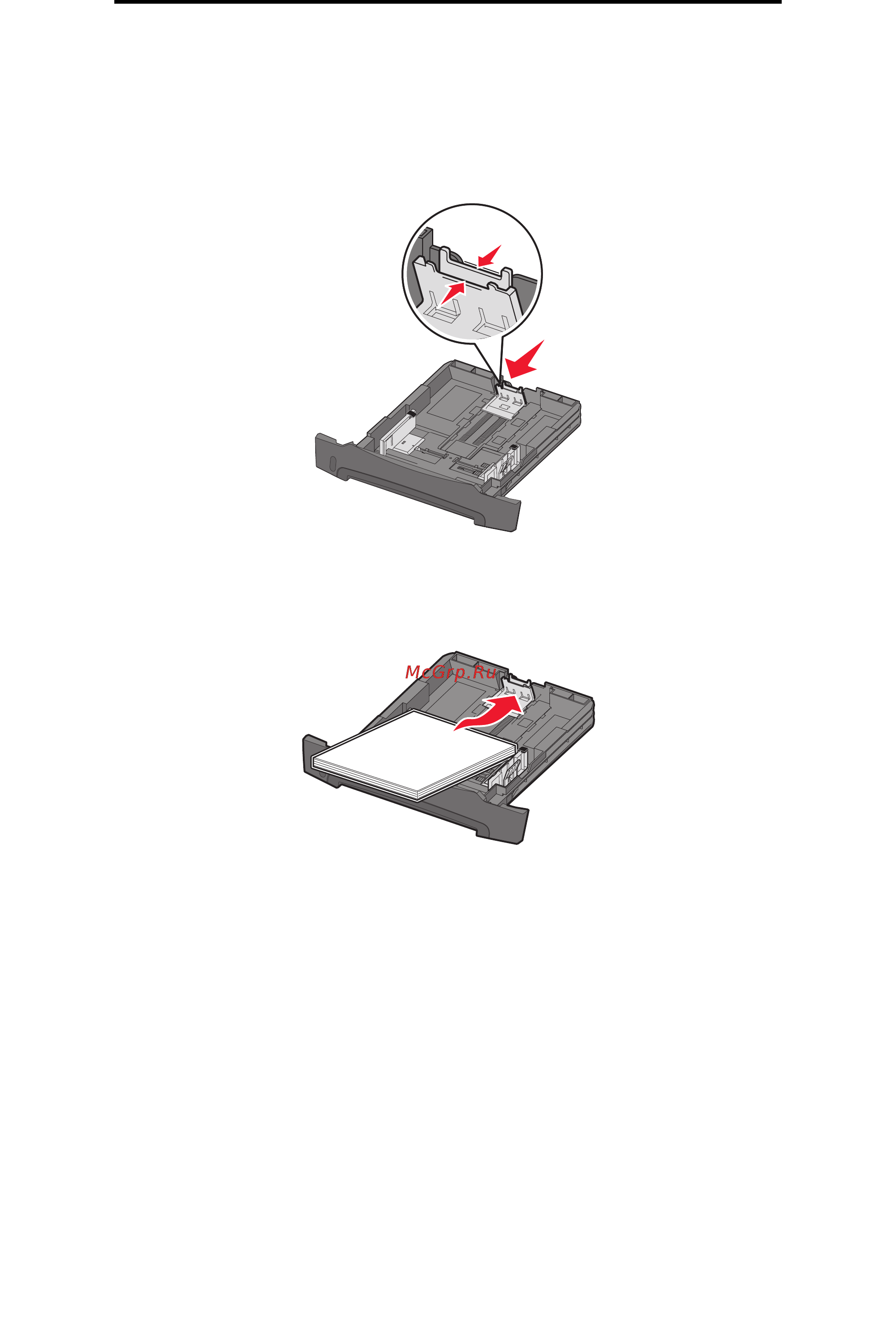 Lexmark E250dn [54/107] Загрузка в лоток на 250 листов