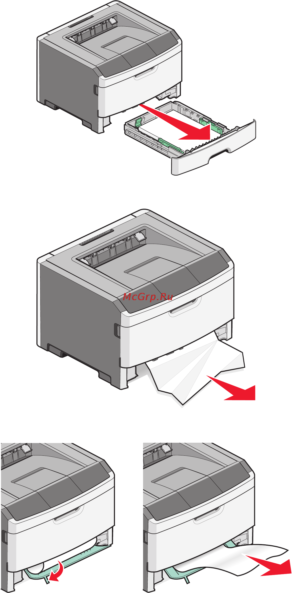 Lexmark E260dn [110/152] Устранение замятий при подаче из лотка 1