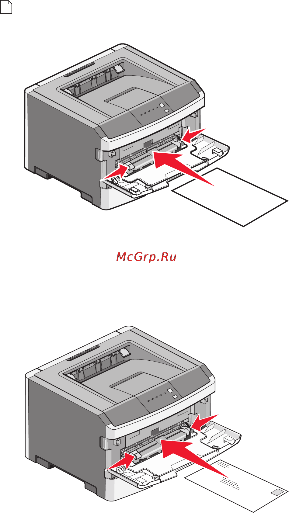 Lexmark E260dn [49/152] Использование стандартного выходного лотка и упора для бумаги