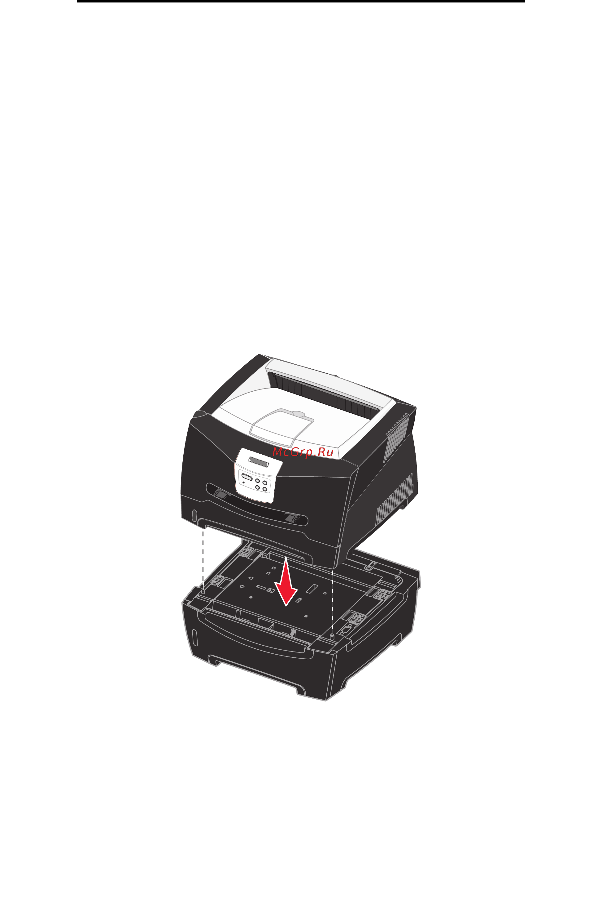 Lexmark E342n [56/132] Установка устройства подачи на 550 листов
