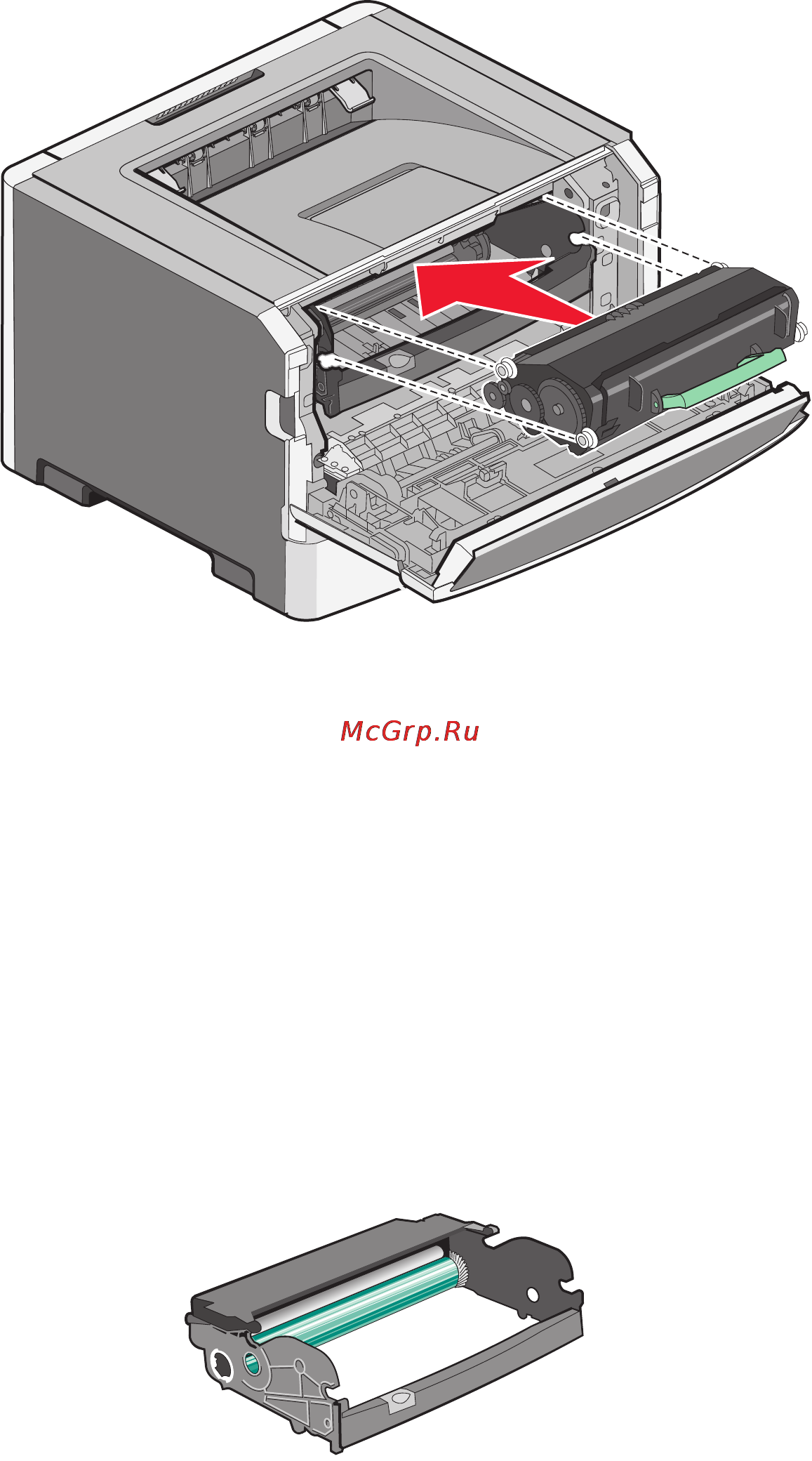 Lexmark E462 [131/202] Замена комплекта фотопроводника