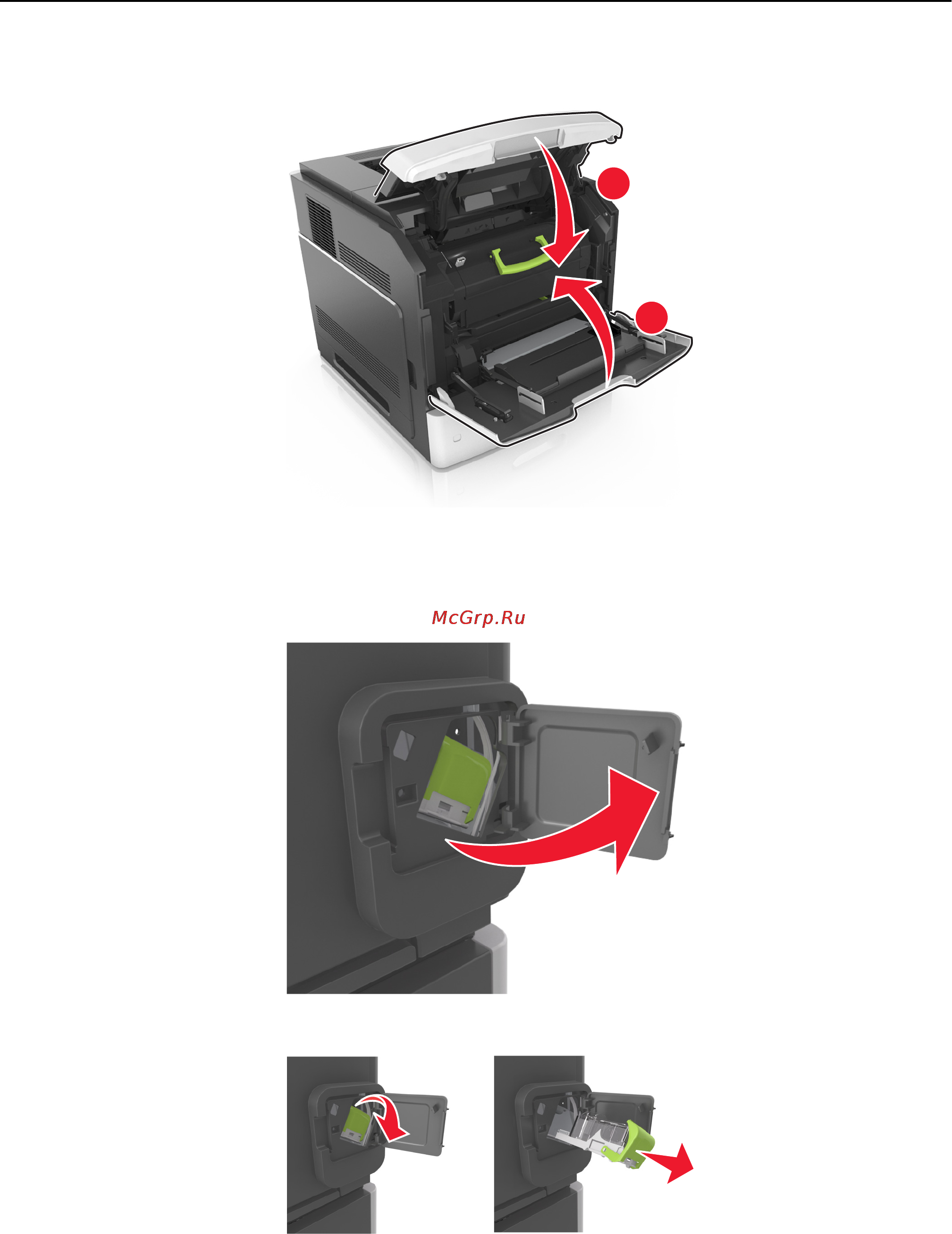 Lexmark MS710 [163/277] Замена картриджа со скрепками
