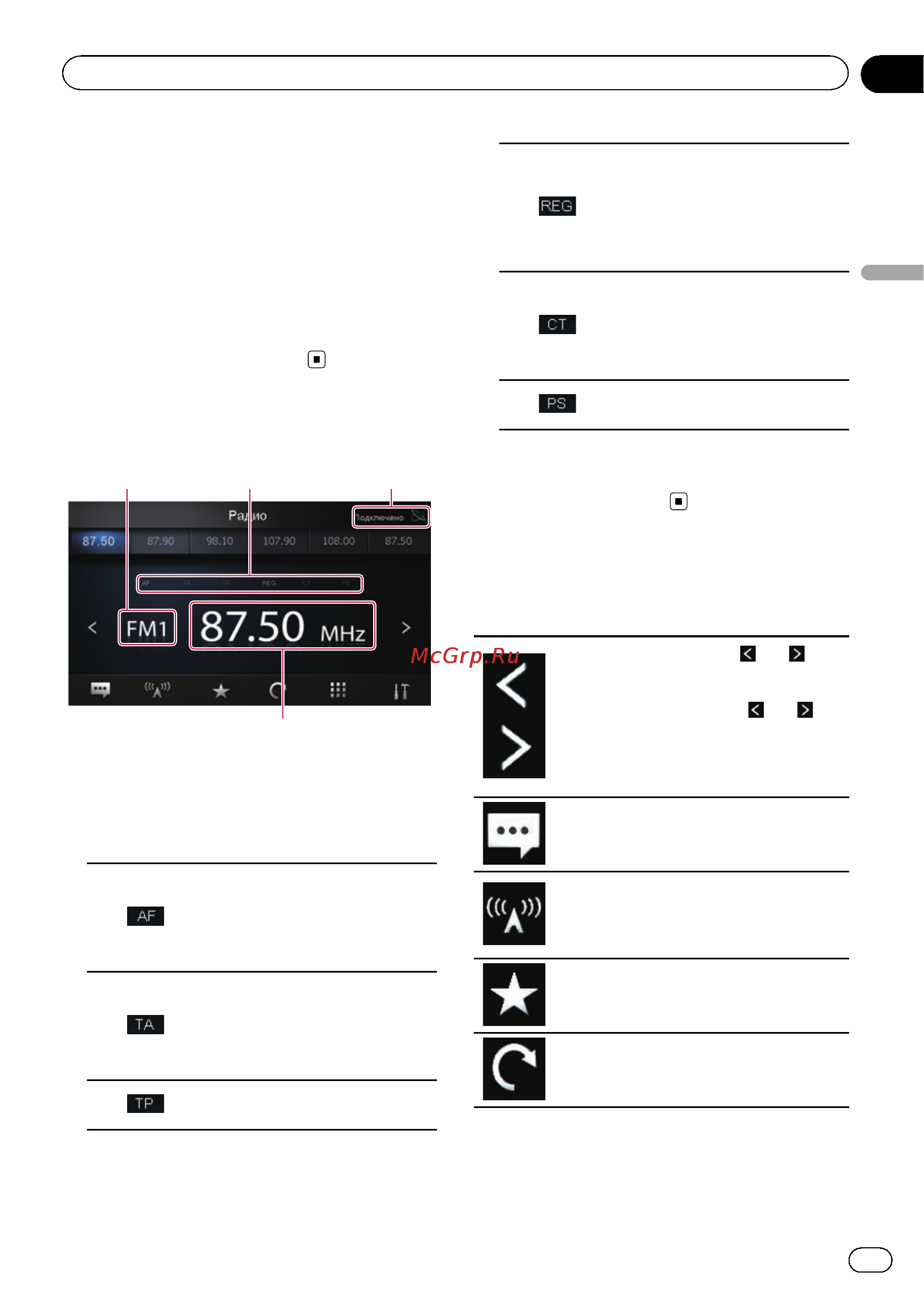 Pioneer SPH-DA01 [11/36] Постучите по радио на главном эк ране