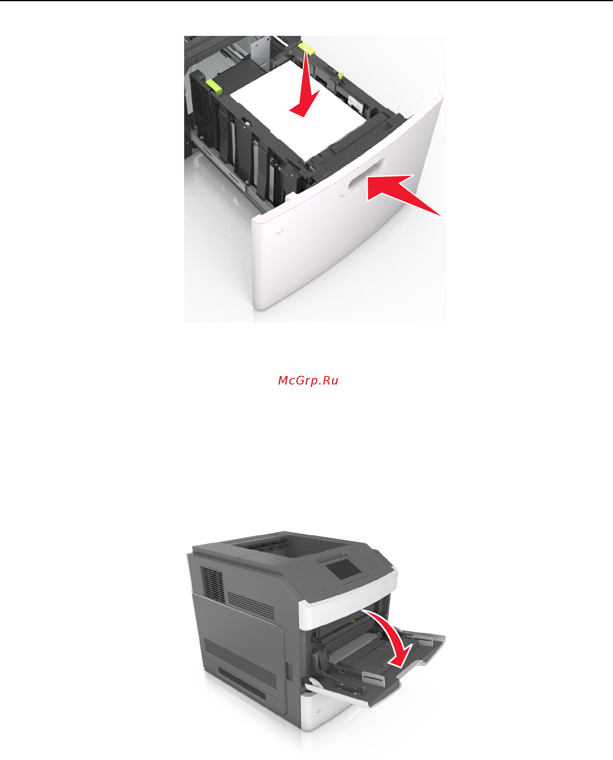 Lexmark MS812de [124/407] Загрузка в многоцелевое устройство подачи