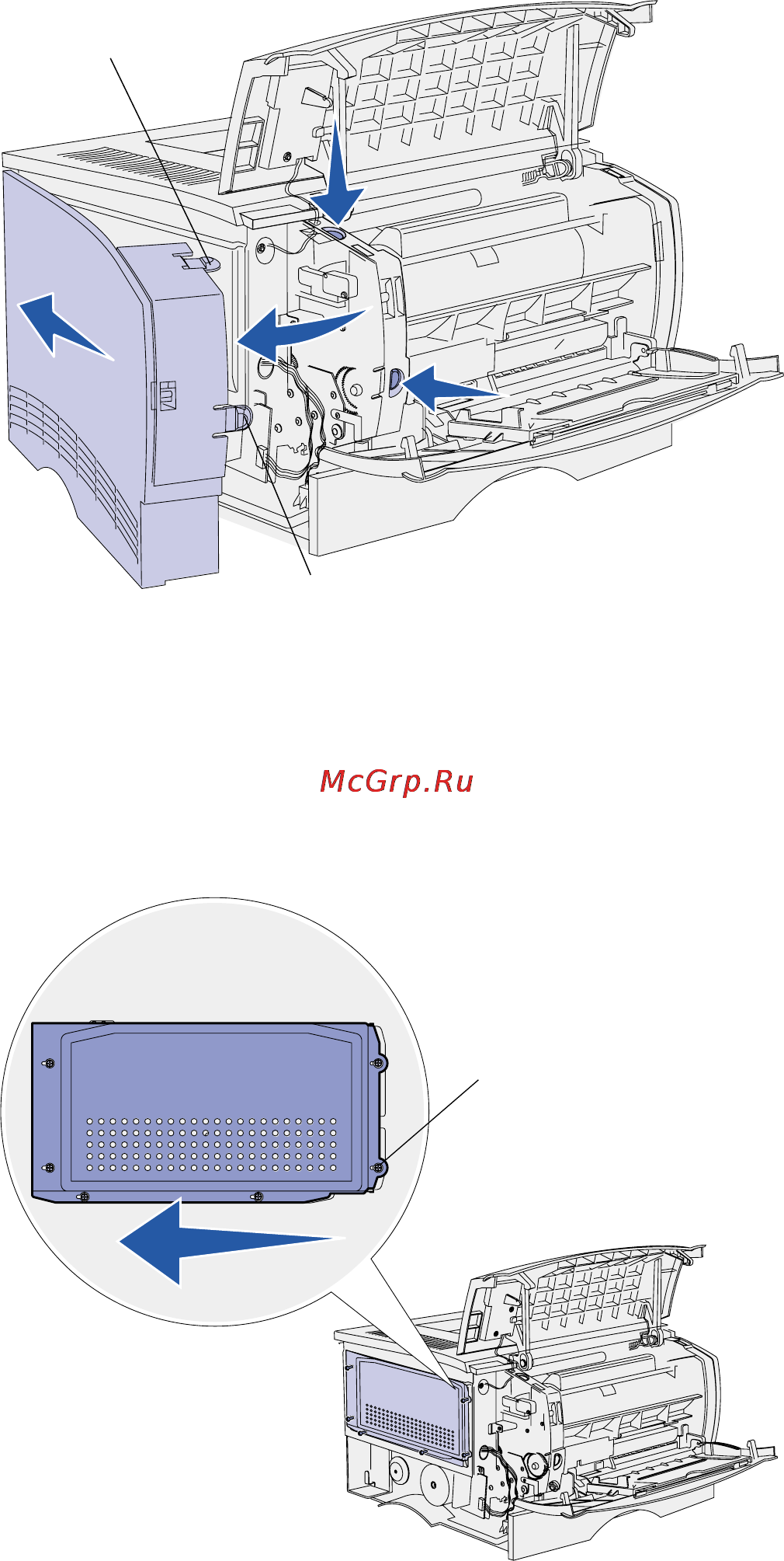 Lexmark T420 [15/38] Снятие защитного экрана
