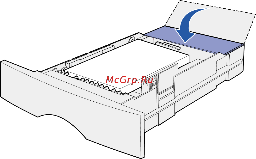 Lexmark T420 [22/38] Загрузка многоцелевого устройства подачи