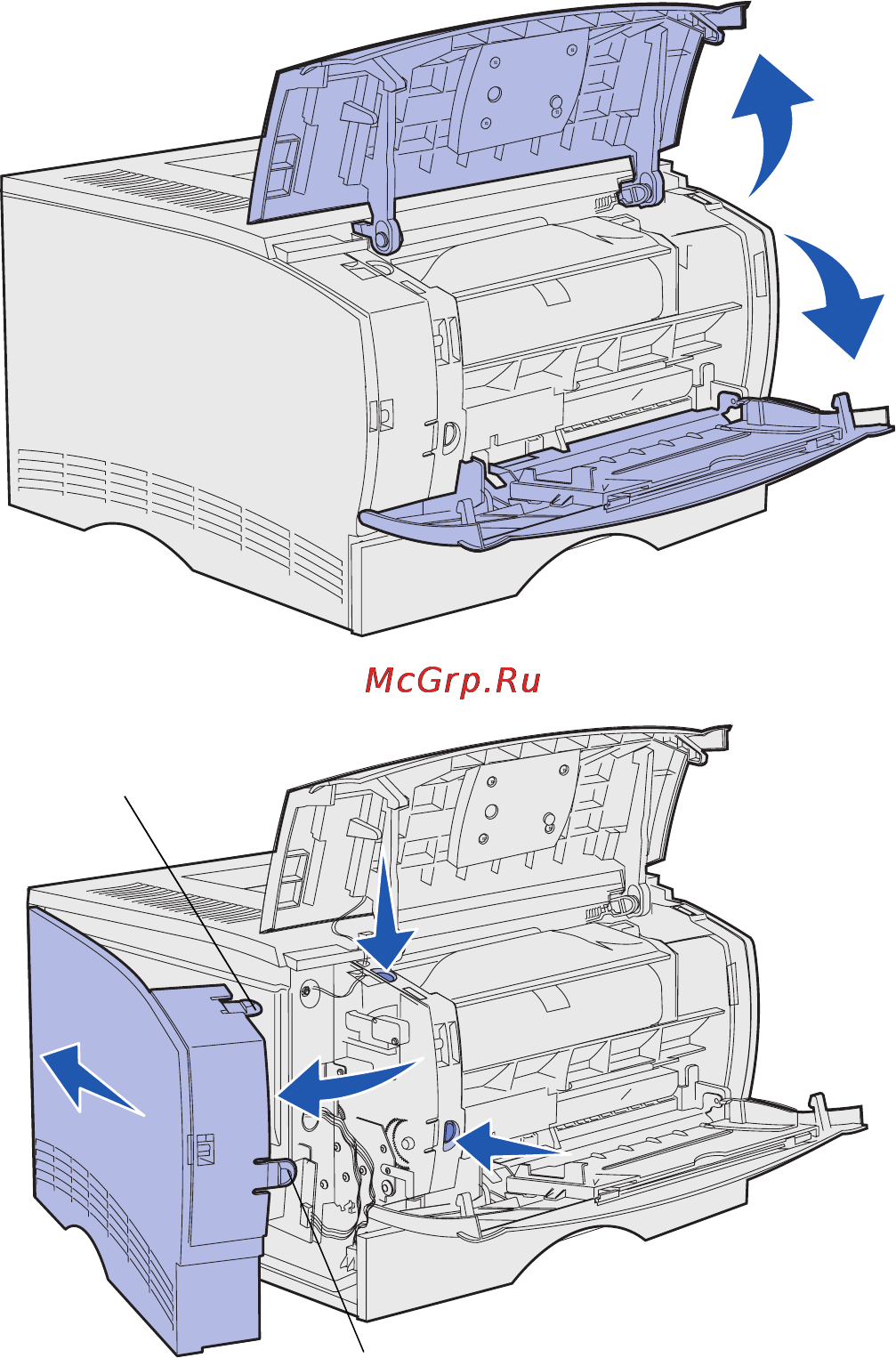 Lexmark T430 [30/65] Снятие боковой крышки и щитка