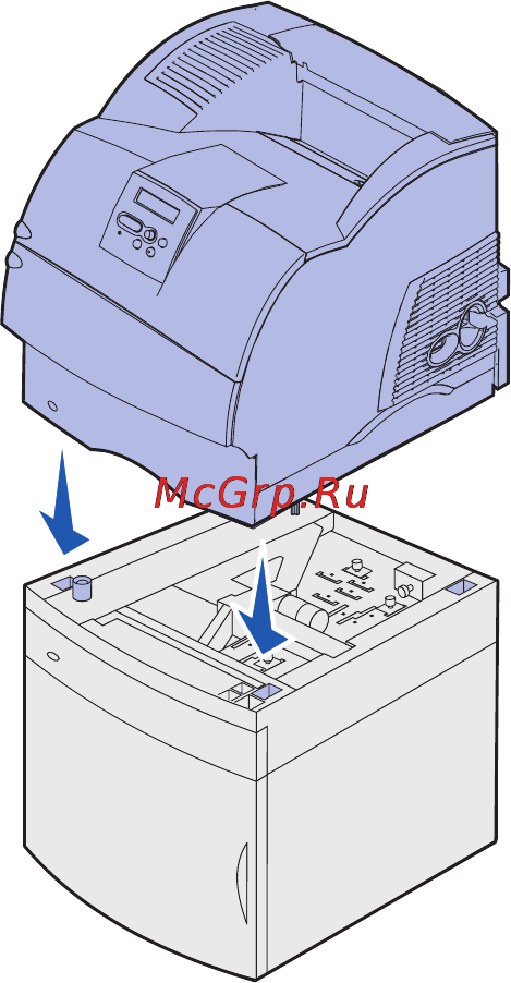 Lexmark T632 [14/75] Установка устройства подачи на 2000 листов