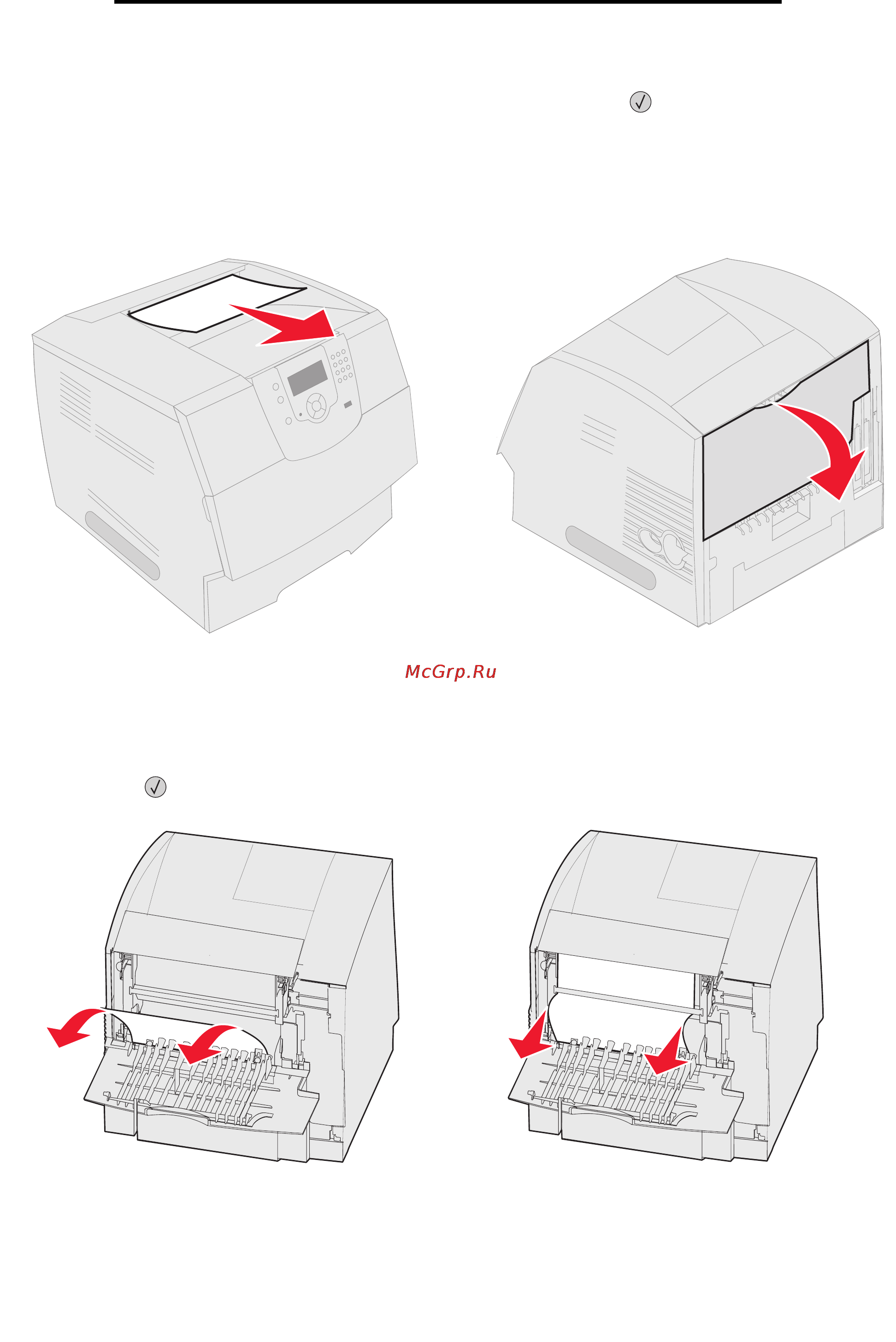 Lexmark T642 [97/135] Устранение замятия материала для печати