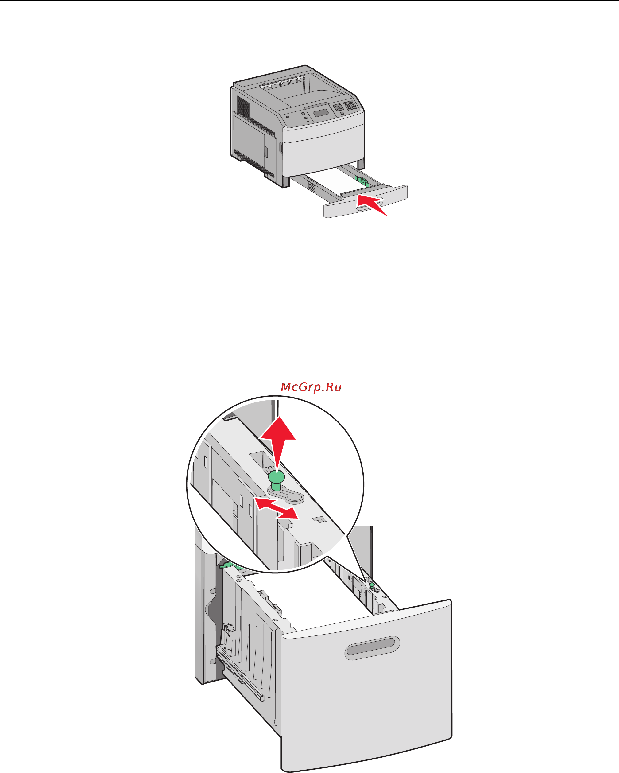 Lexmark T654 [59/236] Загрузка бумаги в лоток на 2000 листов