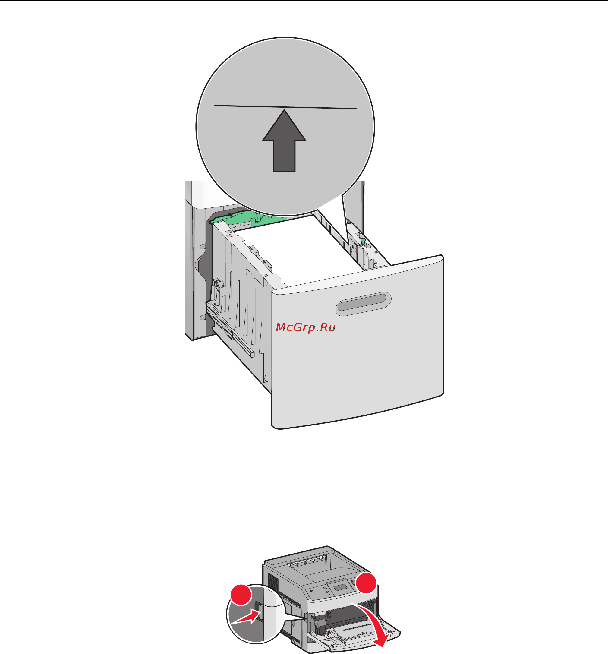 Lexmark T654 [63/236] Загрузка многоцелевого устройства подачи