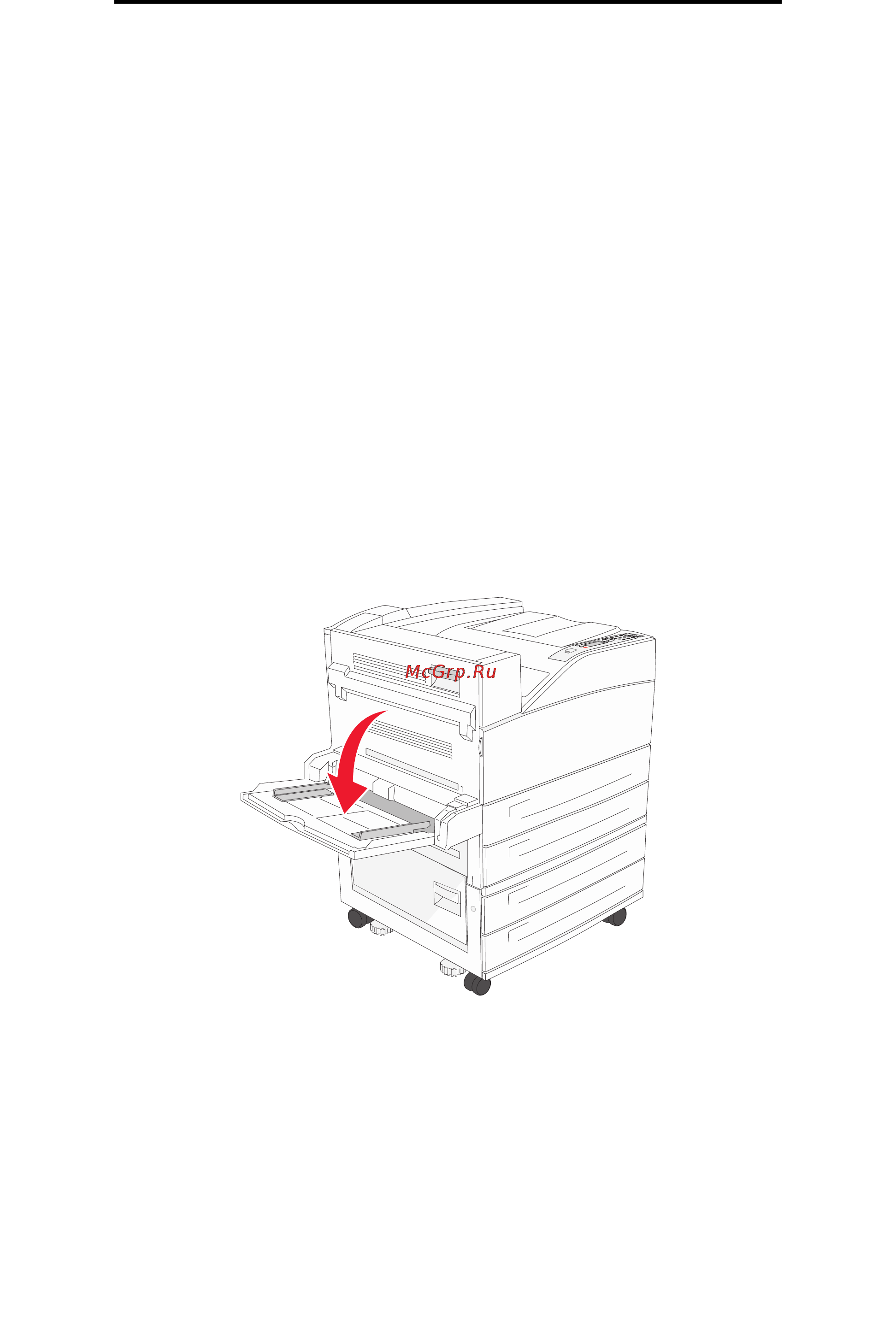 Lexmark W840 [54/123] Загрузка многоцелевого устройства подачи