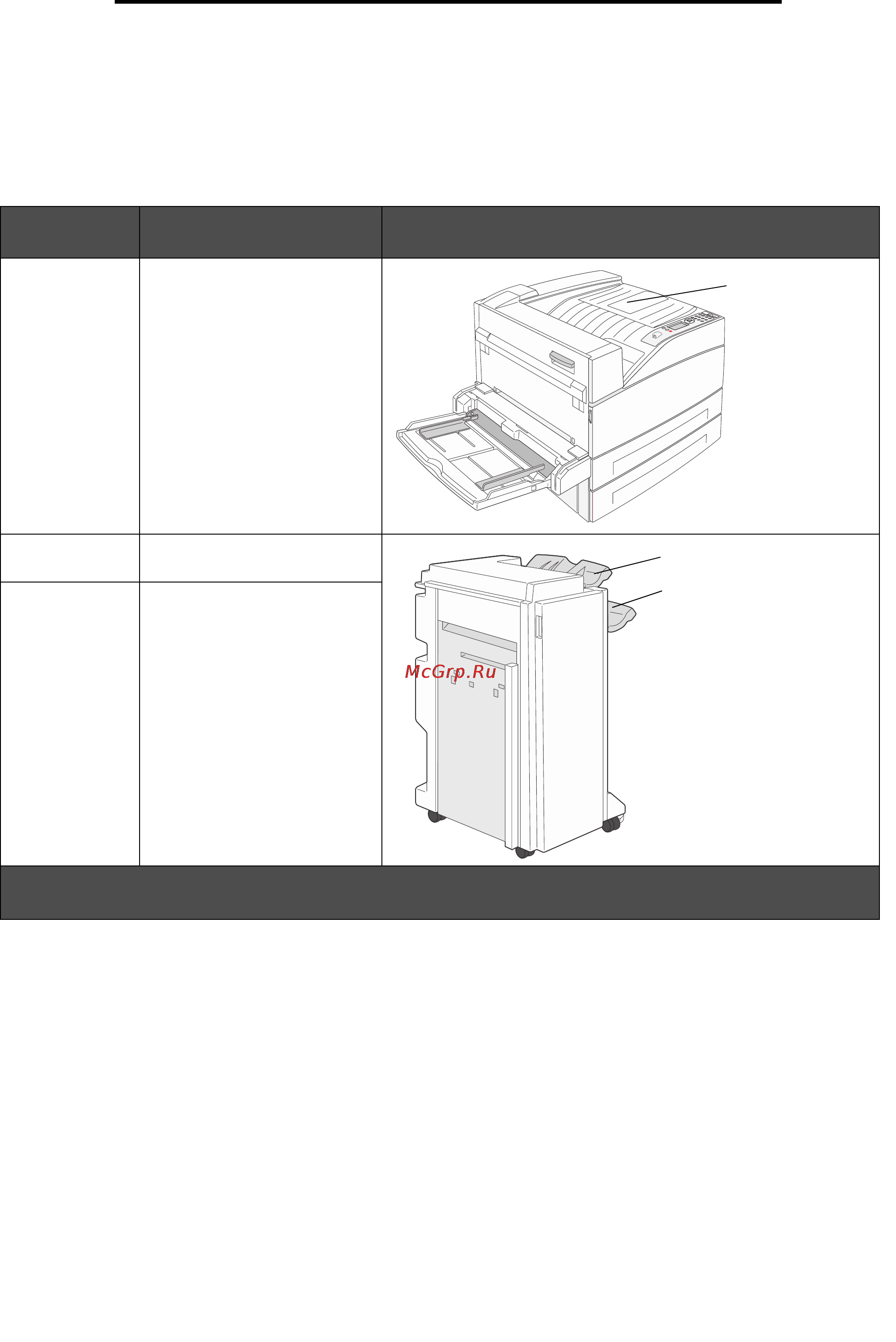 Lexmark W840 [62/123] Определение и связь выходных лотков