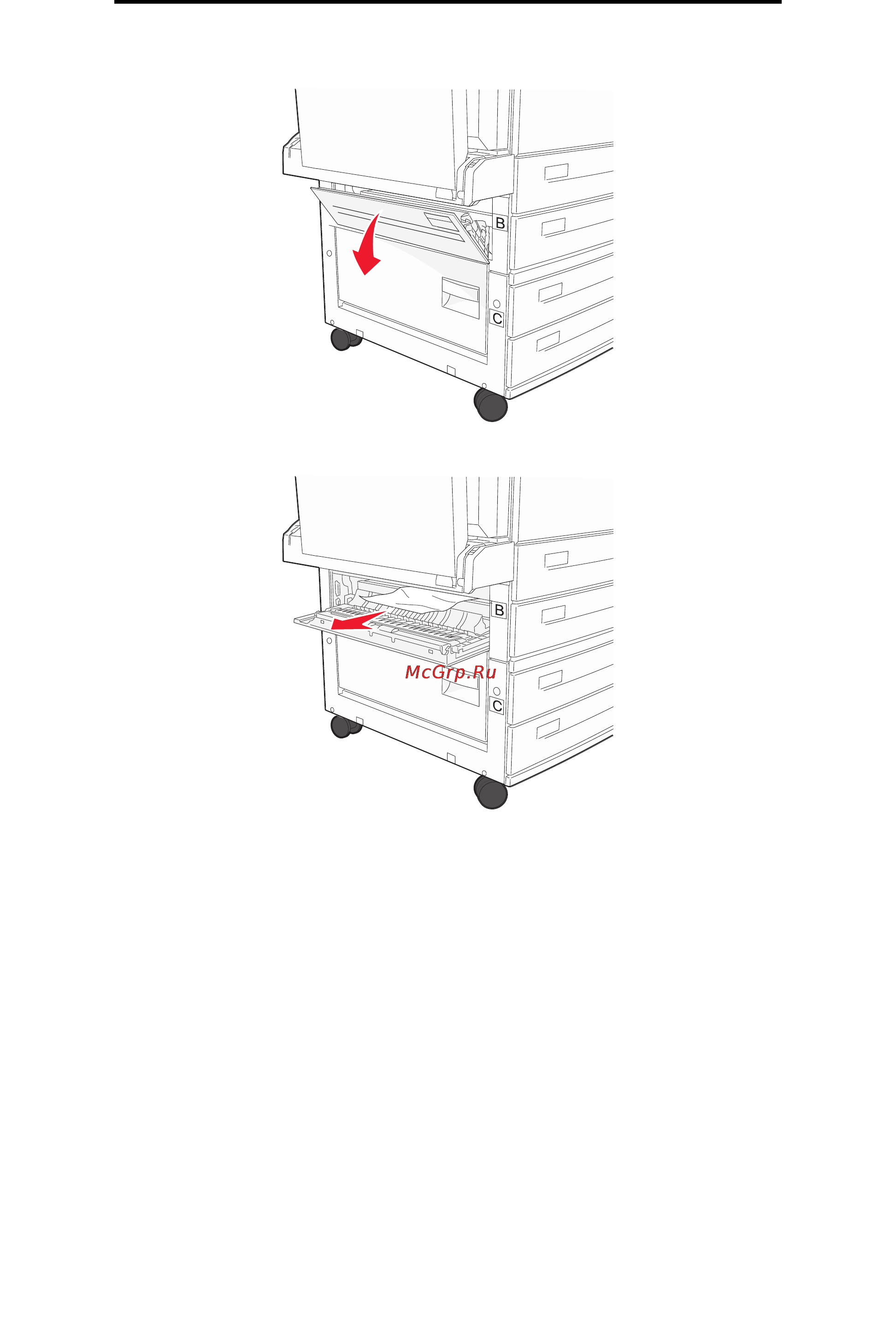 Lexmark W840 [89/123] Устранение замятия материала для печати