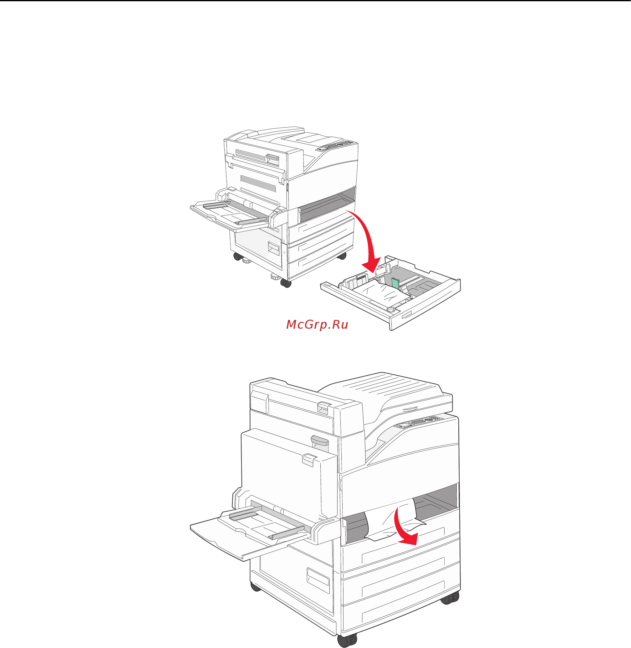 Lexmark W850 [177/232] Замятие в лотке 1