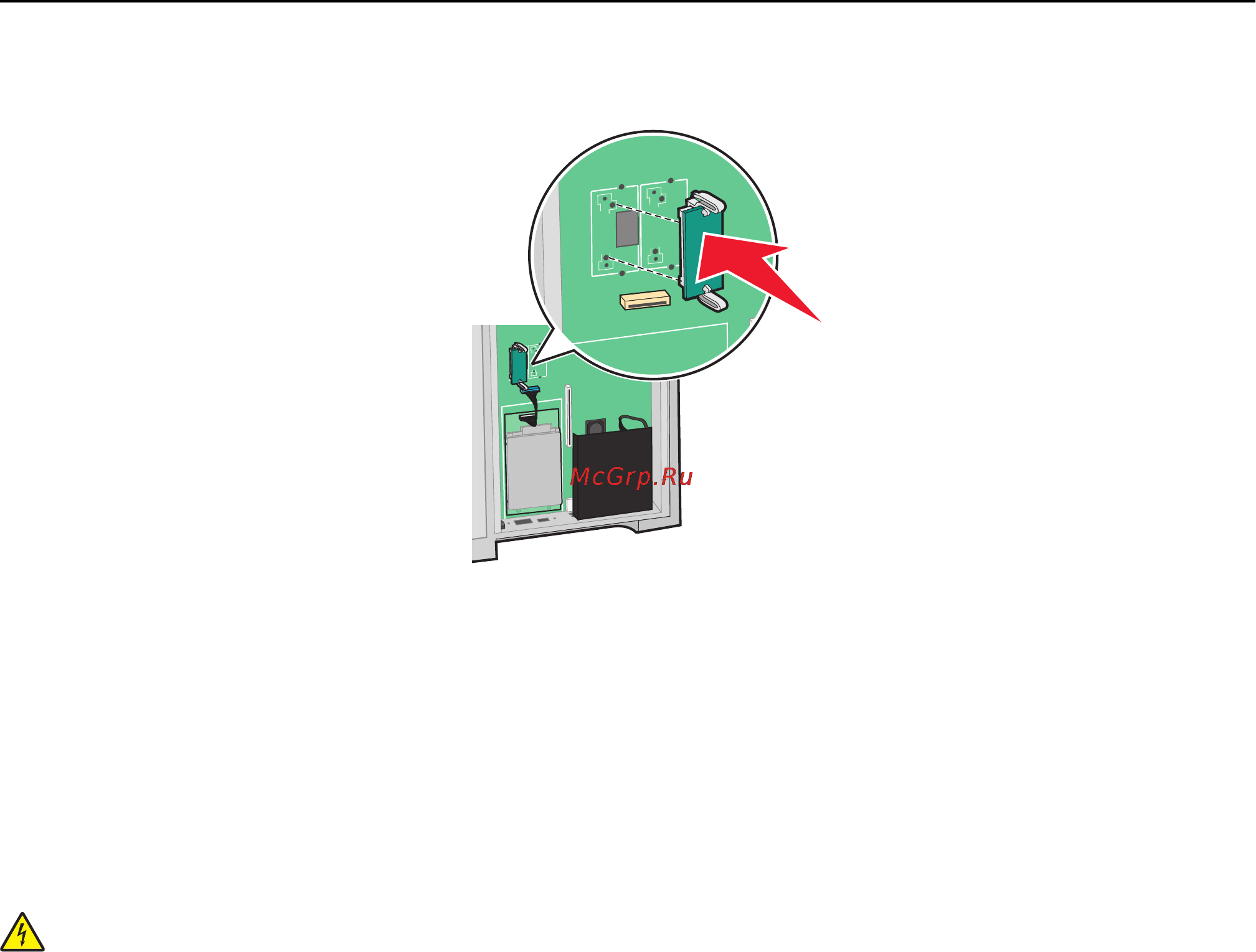 Lexmark 6500e MFP Option [42/365] Установка карты памяти