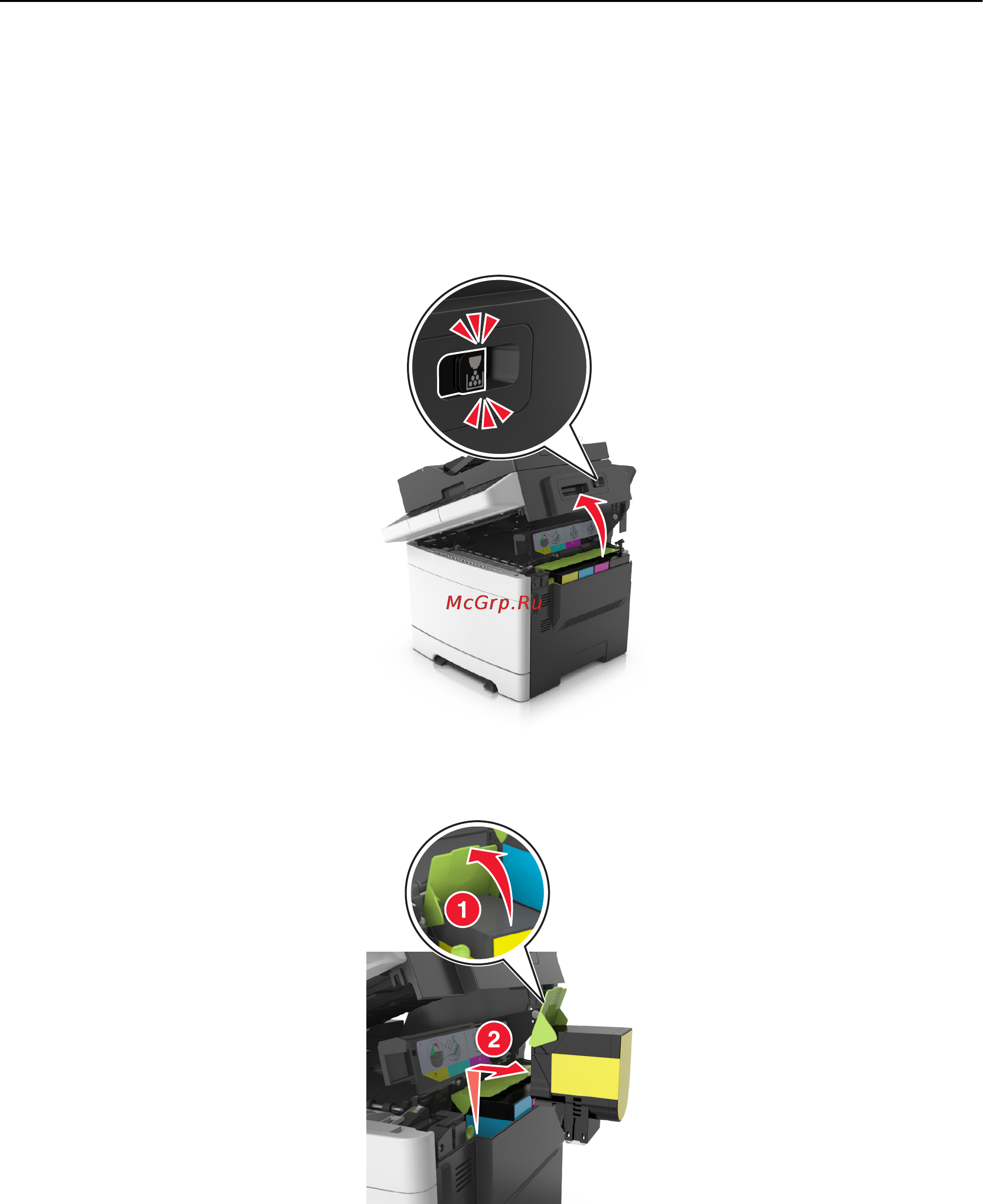 Lexmark CX410de [251/381] Замена картриджей с тонером