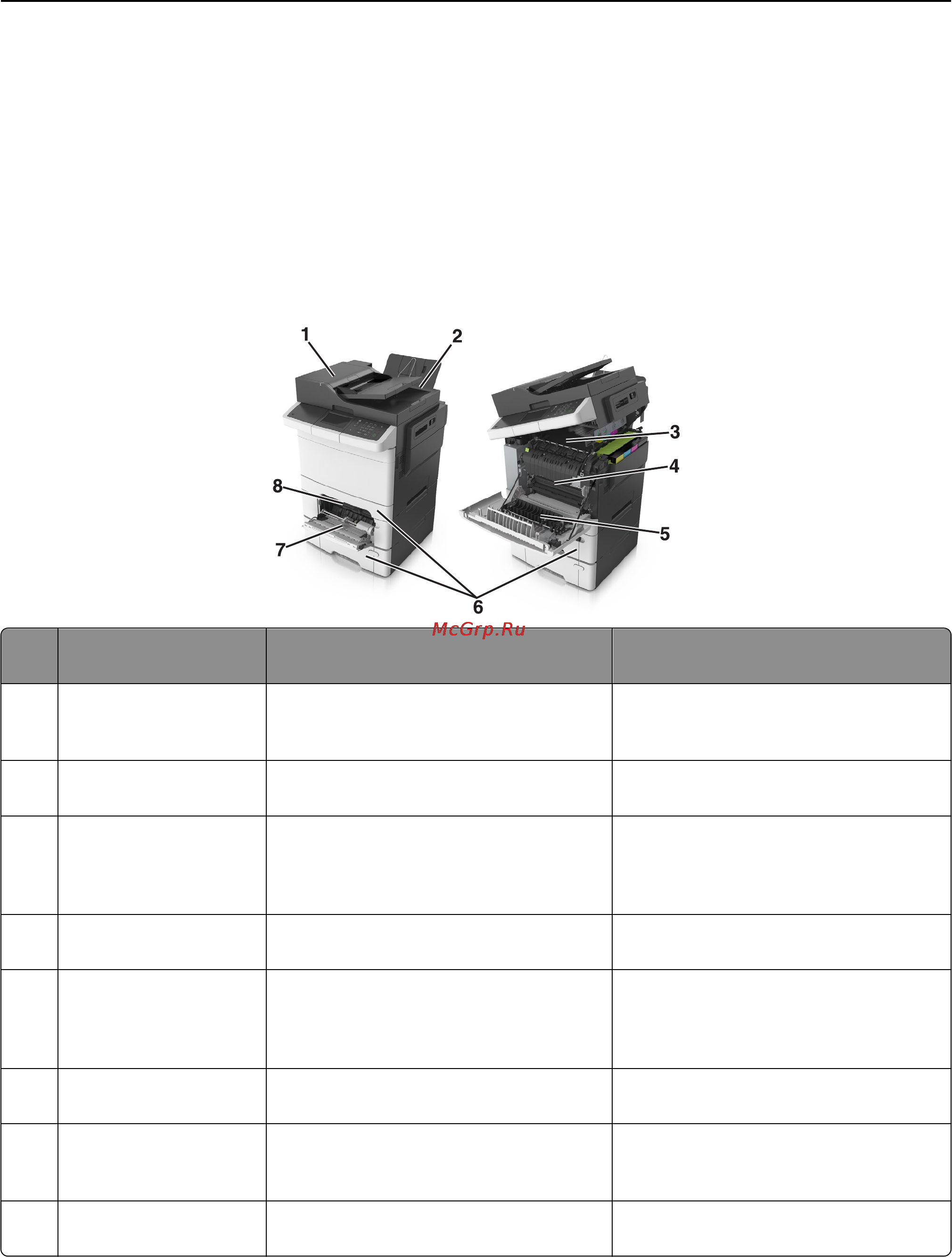 Lexmark CX410de [267/381] При замятии на дисплее принтера отображается сообщение о месте замятия и сведения о том как устранить замятие откройте дверцы крышки и лотки указанные на дисплее чтобы устран...