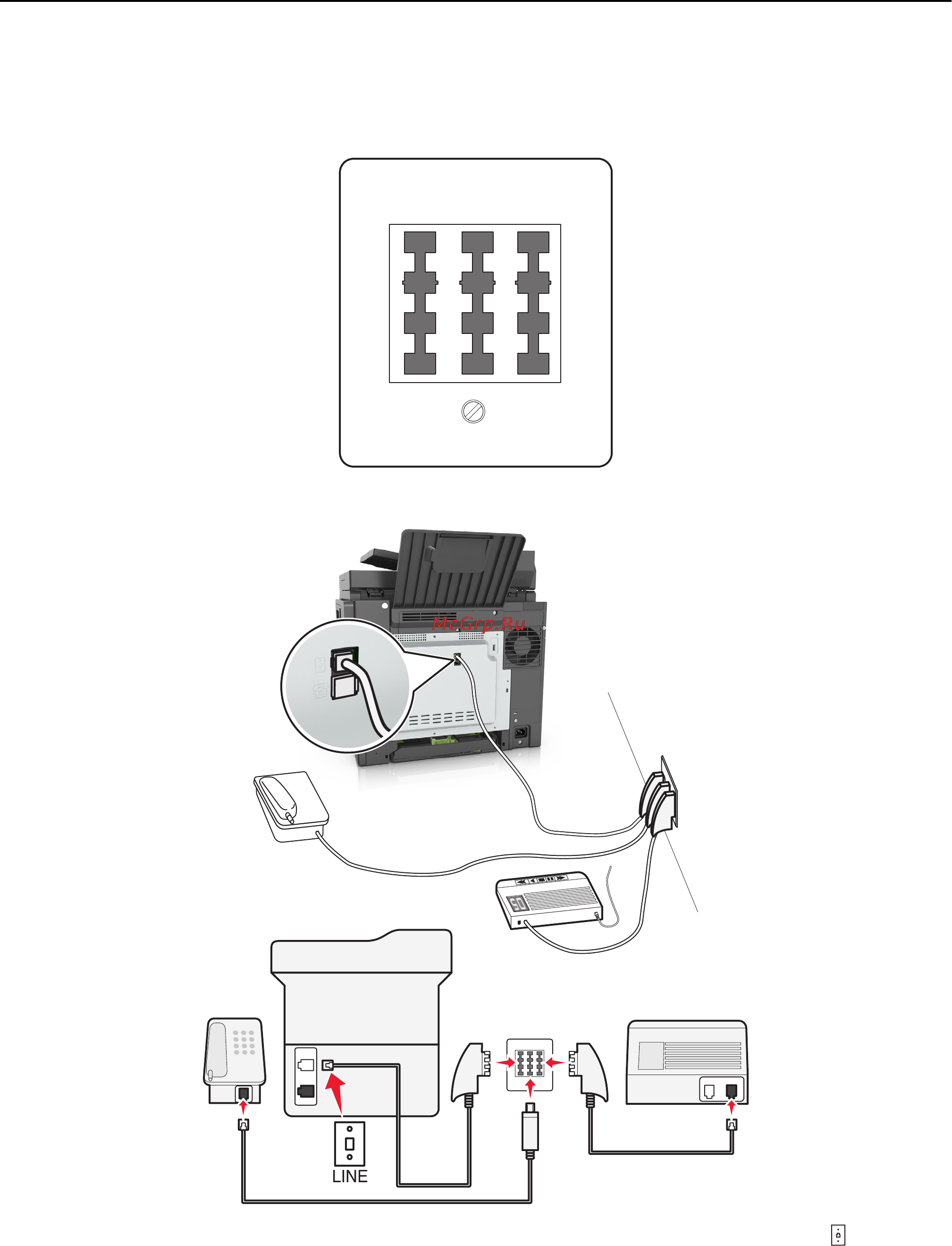 Lexmark CX510 [117/387] Подсоединение принтера к стенной розетке в германии