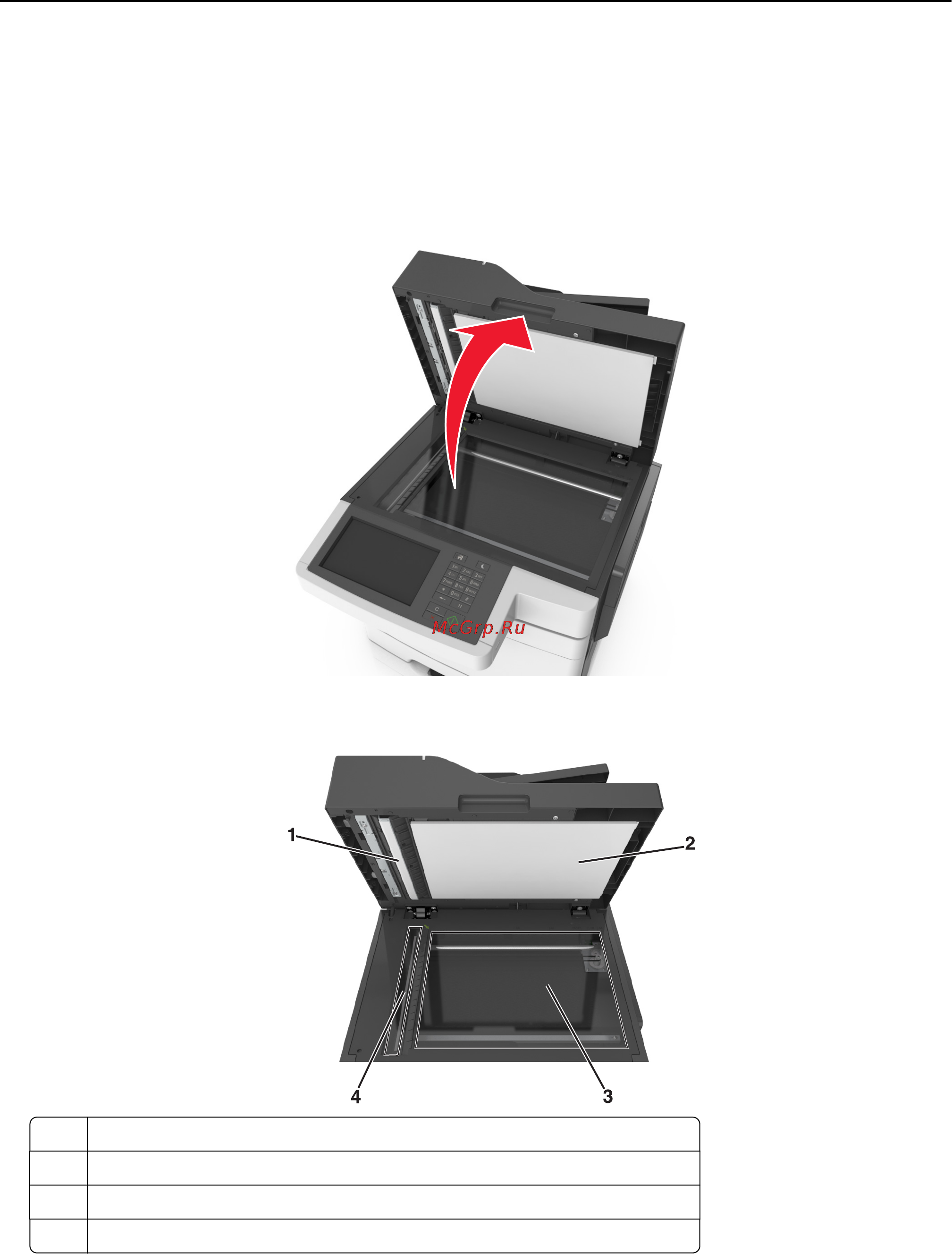 Lexmark CX510 [239/387] Чистка стекла экспонирования сканера